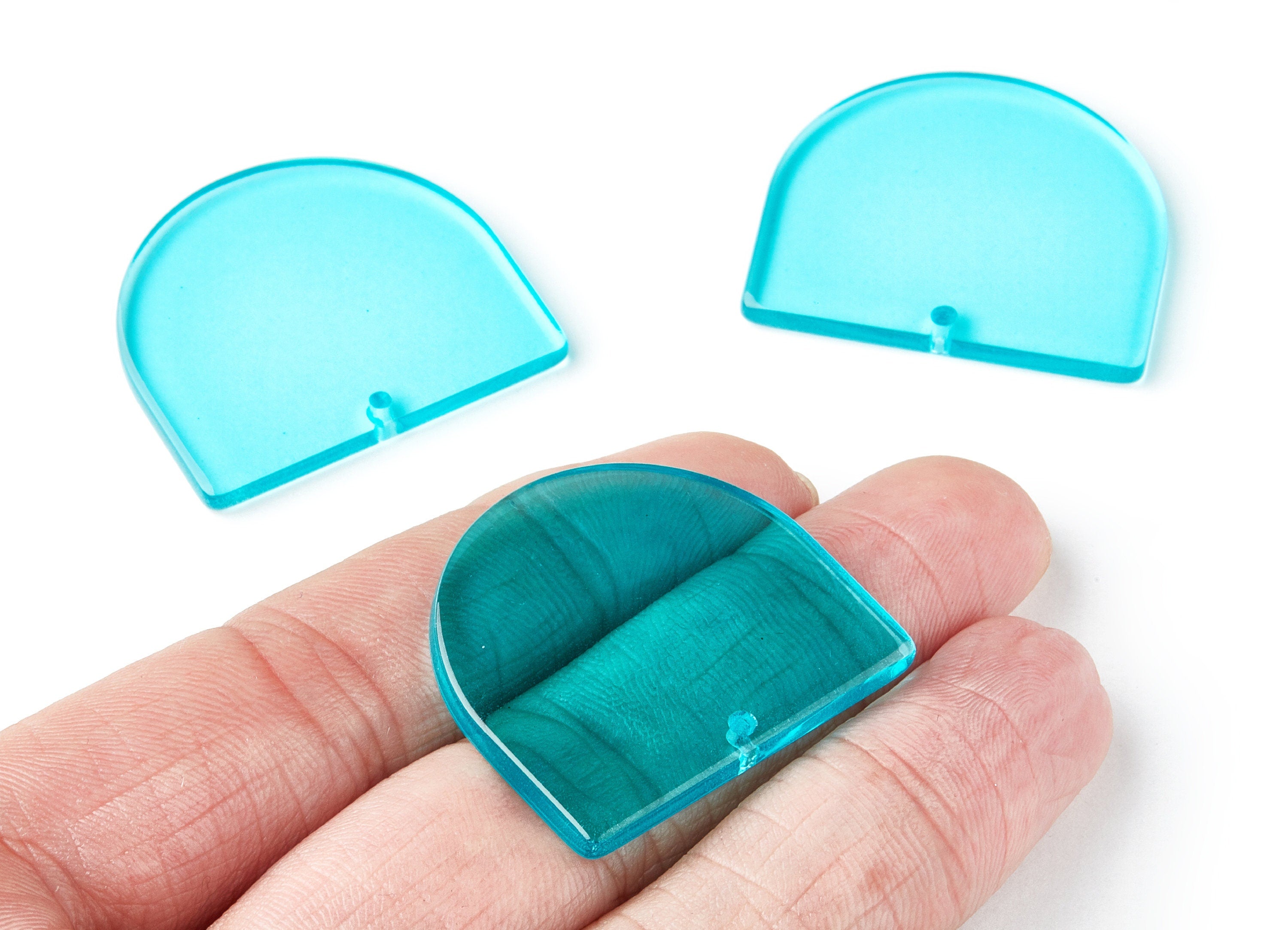 Acrylic D Earring Charms - D Shaped Pendant - Earring Findings - Jewelry Supplies - Color Code: A68 - 33.43x29.25x2.7mm - AC1094R1 - DOMEDBAZAAR