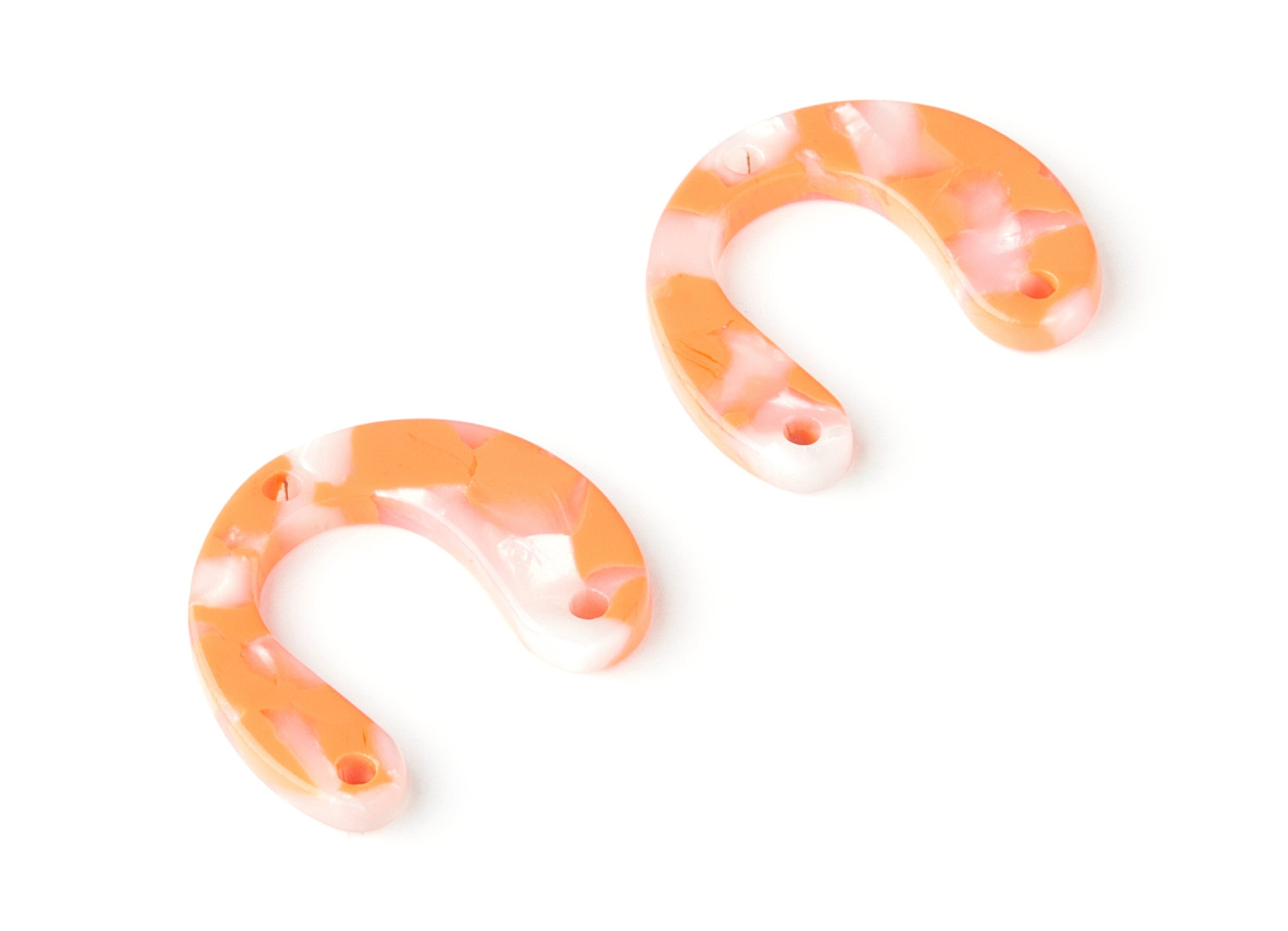 Acetate U Earring Charms - U Pendant With 3 Holes - Earring Findings - Jewelry Supplies - Color Code: A39 - 24.2x20.8x2.84mm - AC1379G - DOMEDBAZAAR