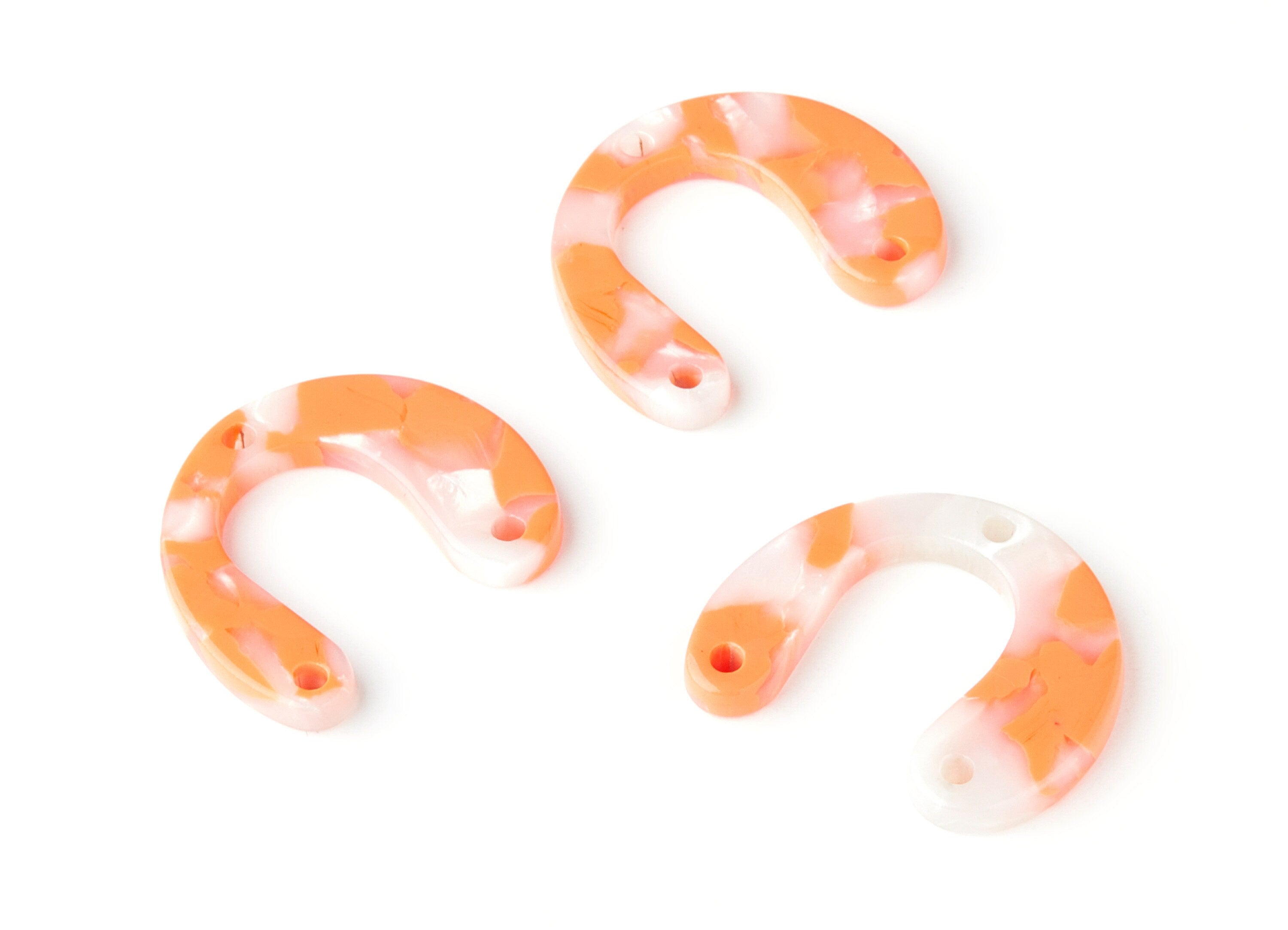 Acetate U Earring Charms - U Pendant With 3 Holes - Earring Findings - Jewelry Supplies - Color Code: A39 - 24.2x20.8x2.84mm - AC1379G - DOMEDBAZAAR