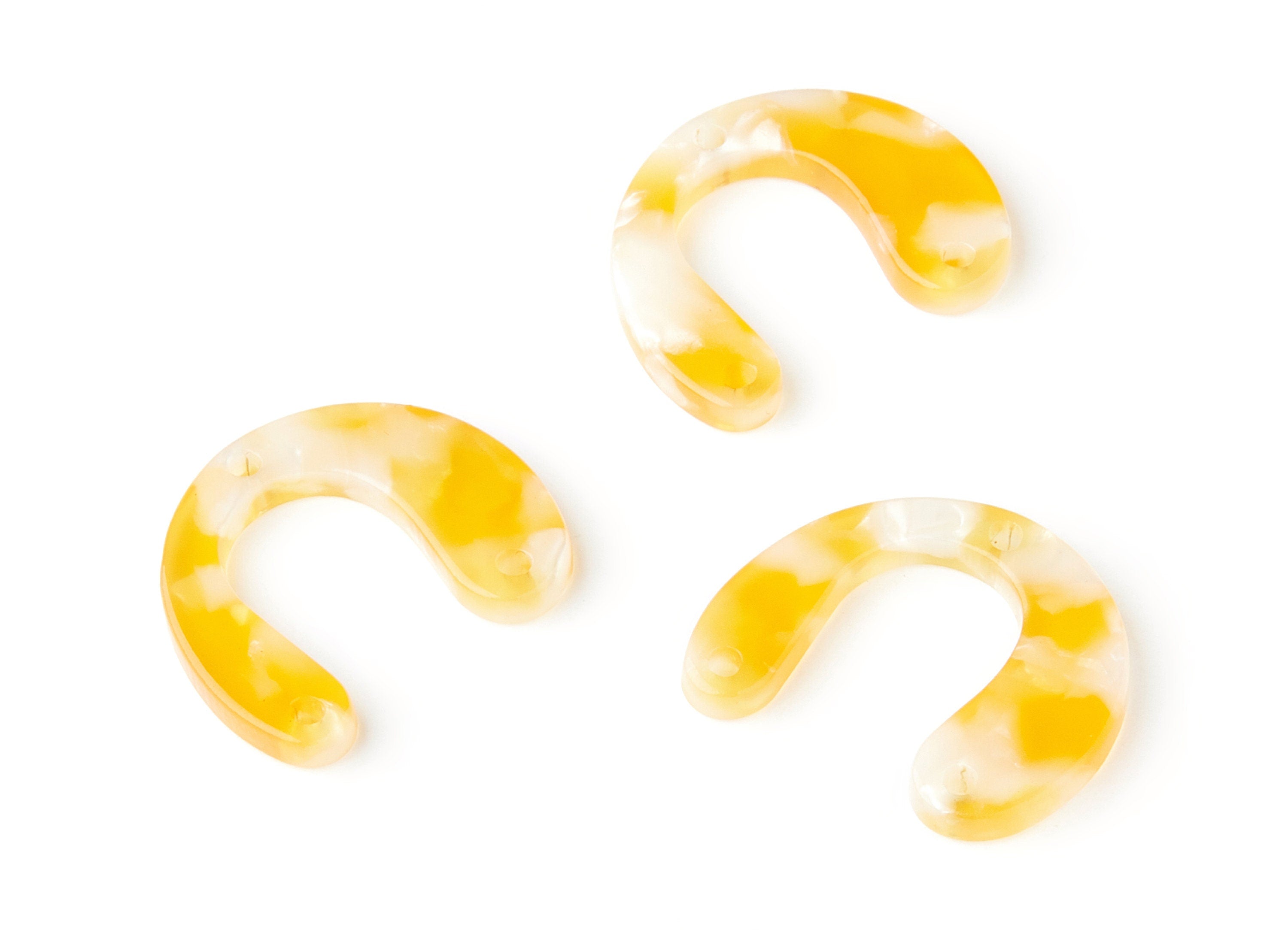 Acetate U Earring Charms - U Pendant With 3 Holes - Earring Findings - Jewelry Supplies - Color Code: A43 - 24.2x20.8x2.84mm - AC1379H - DOMEDBAZAAR