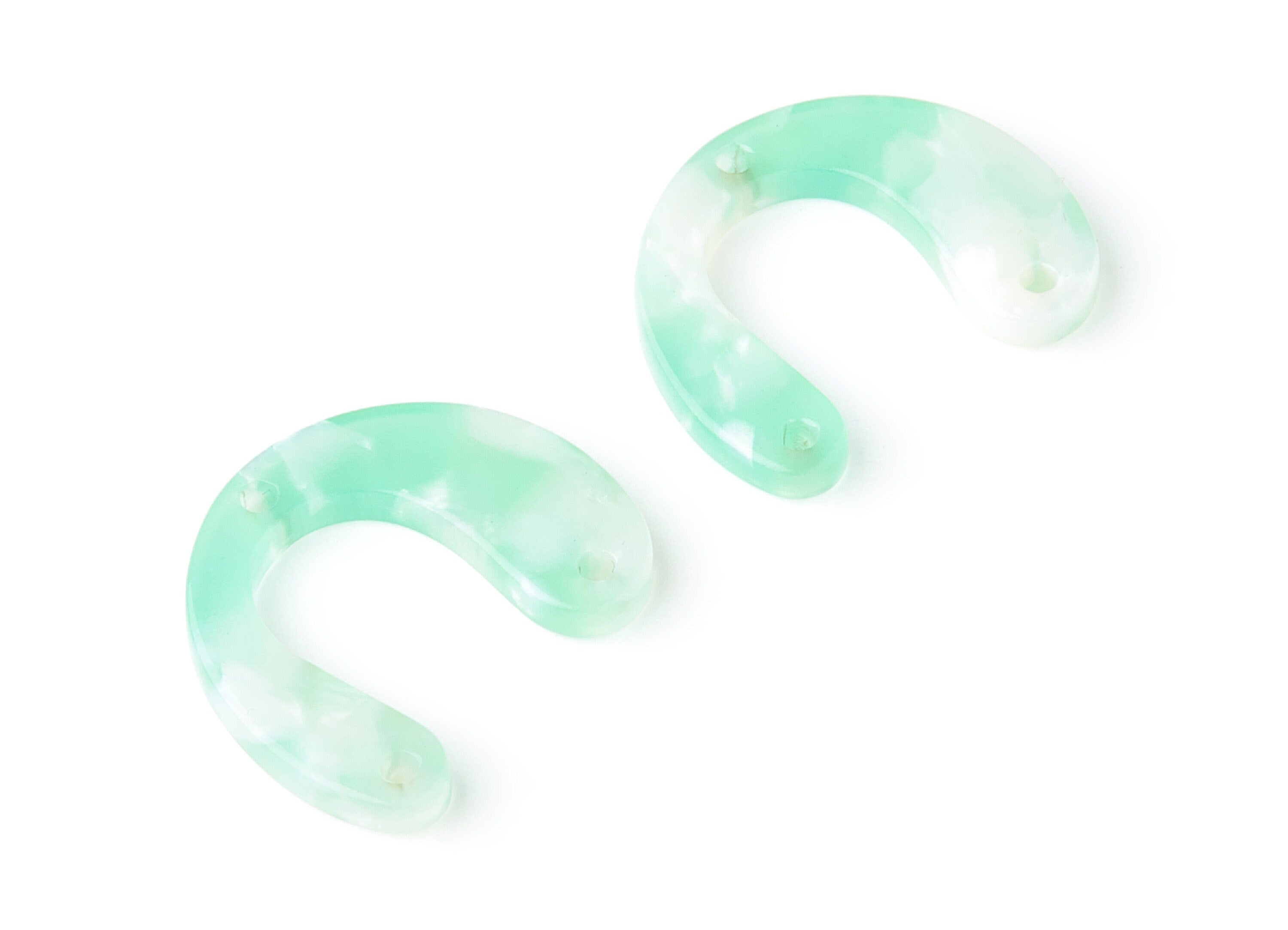 Acetate U Earring Charms - U Pendant With 3 Holes - Earring Findings - Jewelry Supplies - Color Code: A35 - 24.2x20.8x2.84mm - AC1379U - DOMEDBAZAAR