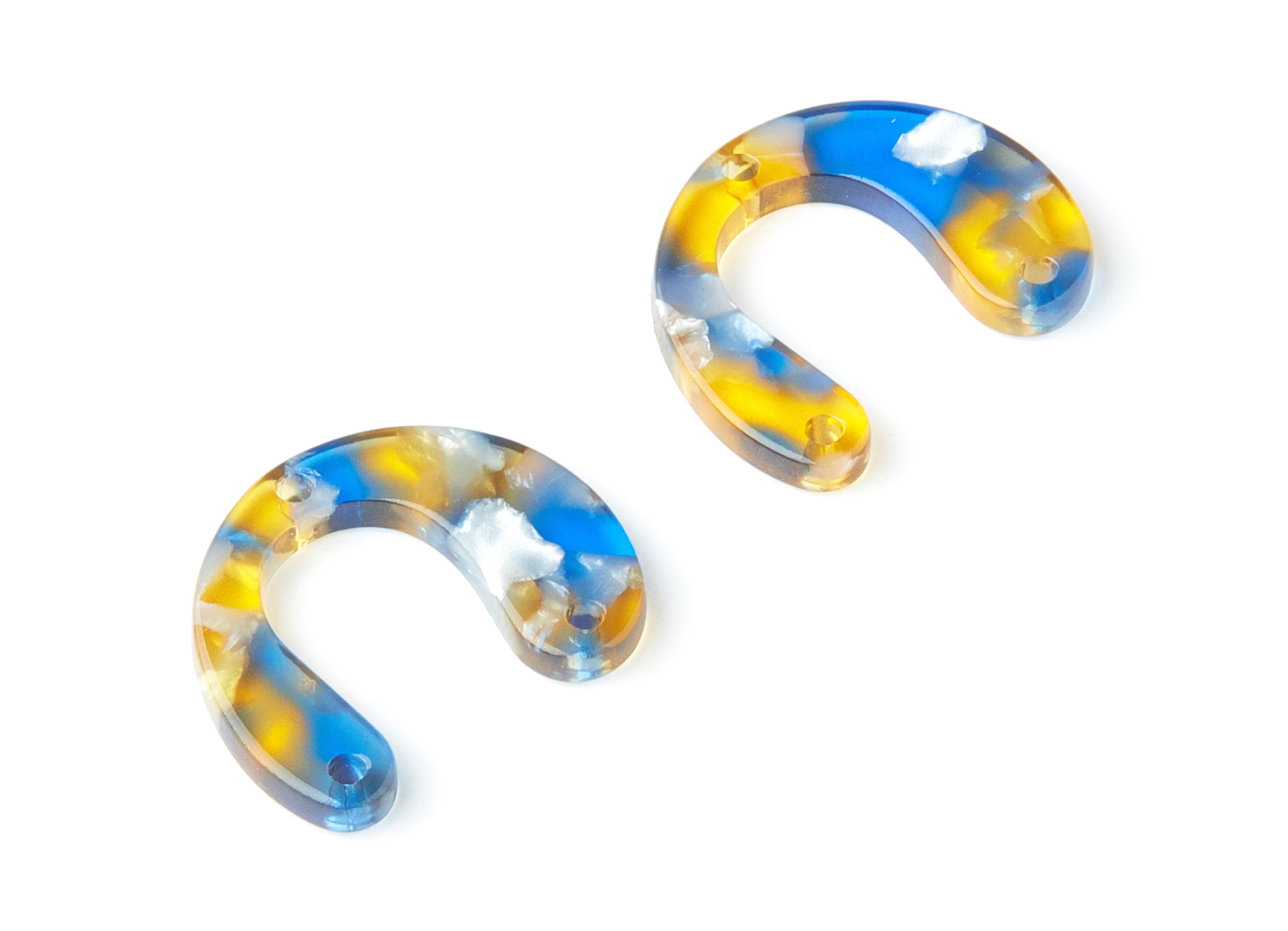 Acetate U Earring Charms - U Shaped Pendant With 3 Holes - Earring Findings - Jewelry Supplies - Color Code: A40 - 24x20.8x2.84mm - AC1379V - DOMEDBAZAAR