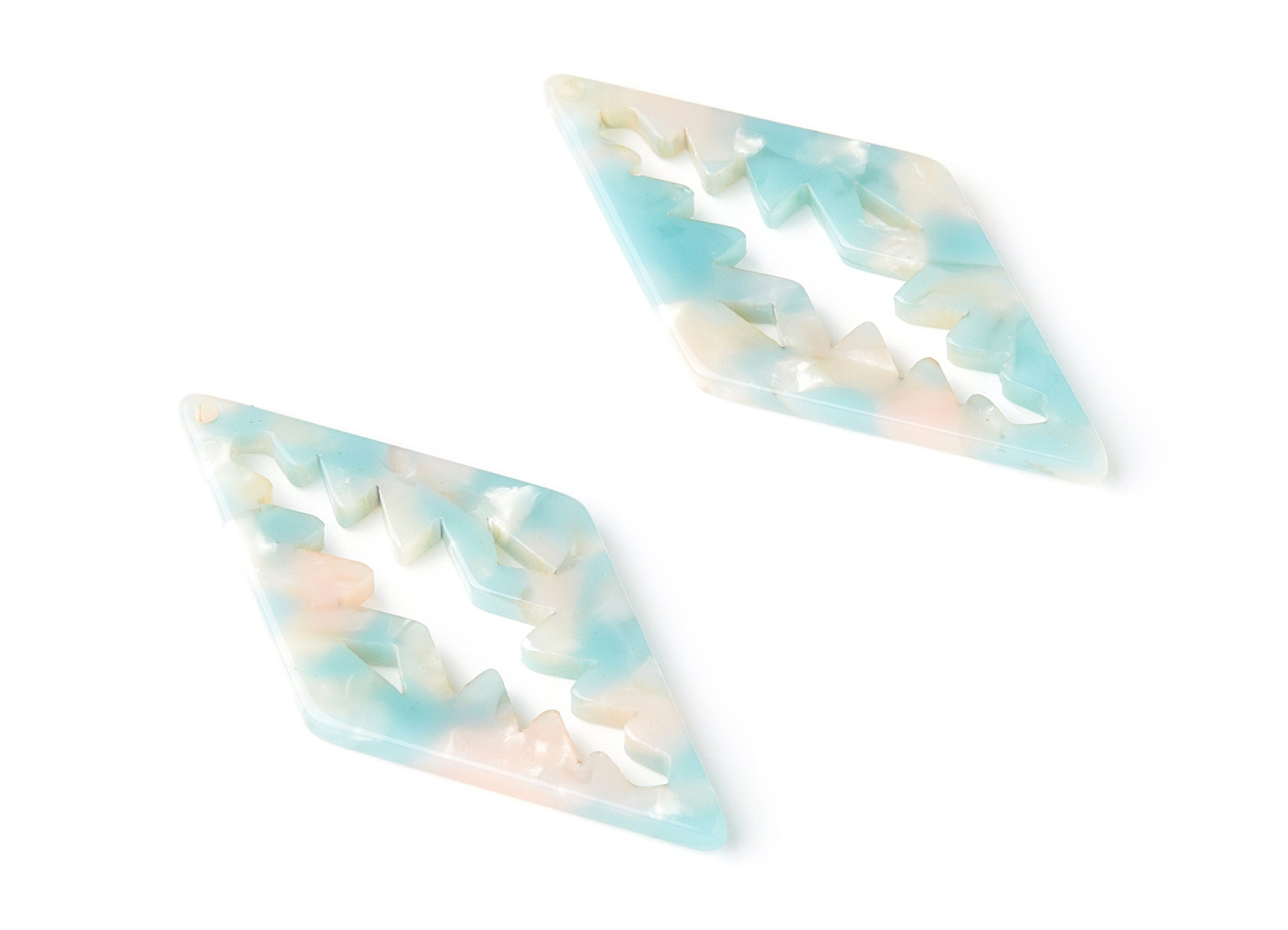 Acetate Rhombus Earring Charms - Rhombus Pendant - Earring Findings - Jewelry Supplies - Color Code: A36 - 50.3x24.5x2.78mm - AC1373C - DOMEDBAZAAR