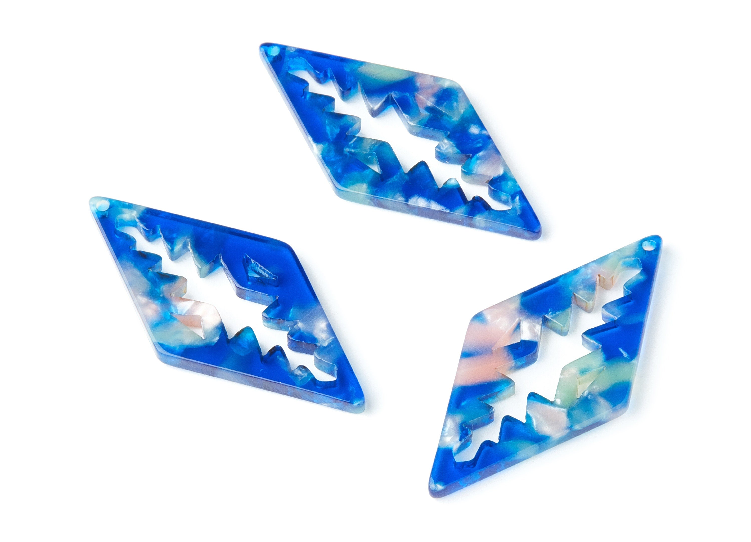 Acetate Rhombus Earring Charms - Rhombus Shaped Pendant - Earring Findings - Jewelry Supplies - Color Code: A37 - 50.3x24.5x2.78mm - AC1373N - DOMEDBAZAAR