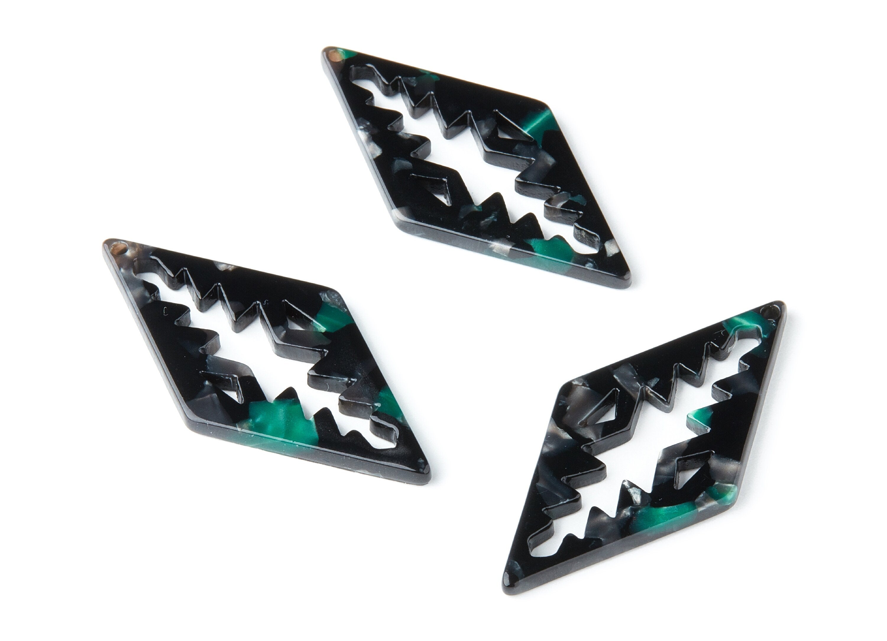 Acetate Rhombus Earring Charms - Rhombus Shaped Pendant - Earring Findings - Jewelry Supplies - Color Code: A49 - 50.3x24.5x2.78mm - AC1373P - DOMEDBAZAAR