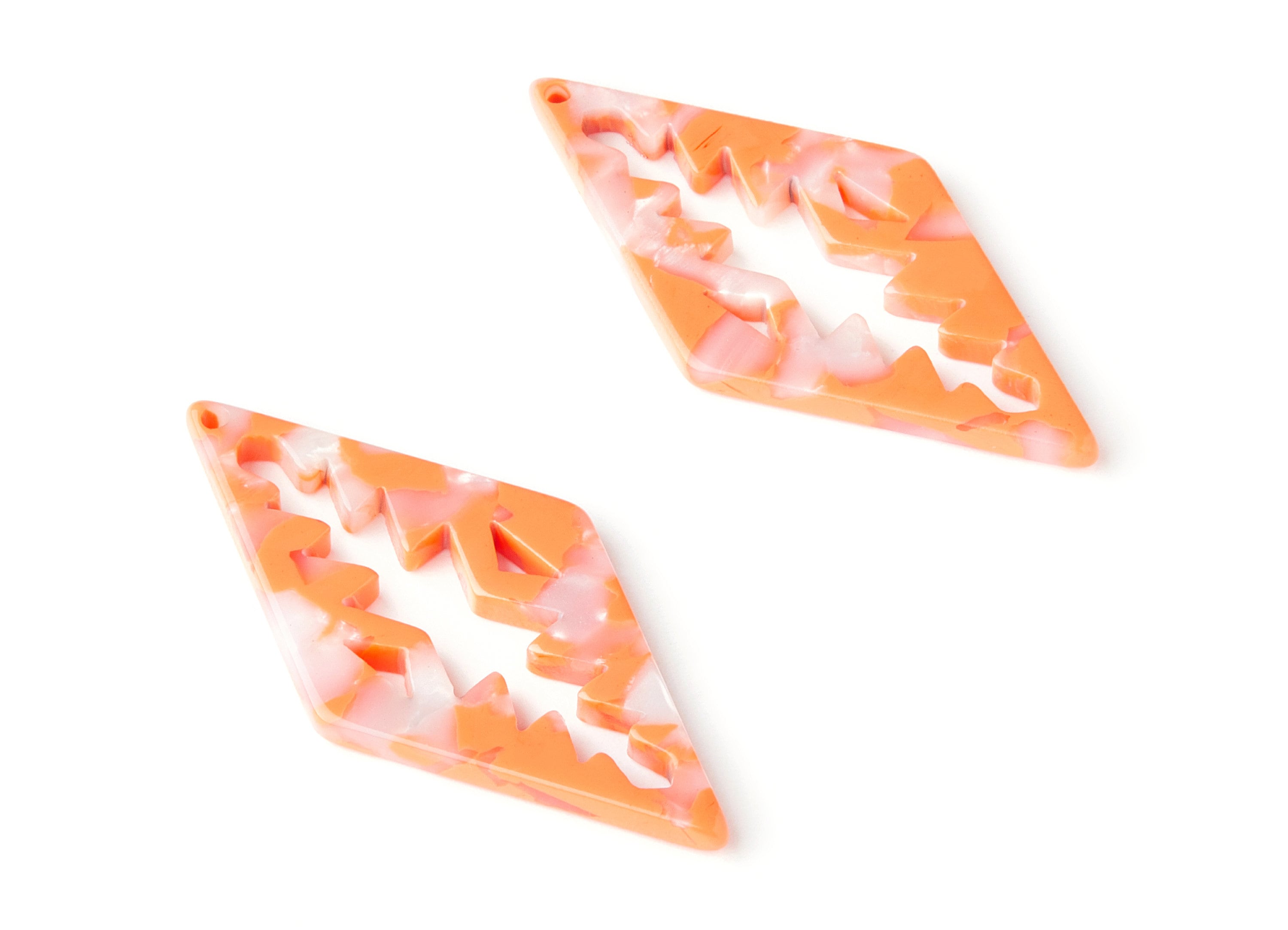 Acetate Rhombus Earring Charms - Rhombus Shaped Pendant - Earring Findings - Jewelry Supplies - Color Code: A39 - 50.3x24.5x2.78mm - AC1373S - DOMEDBAZAAR