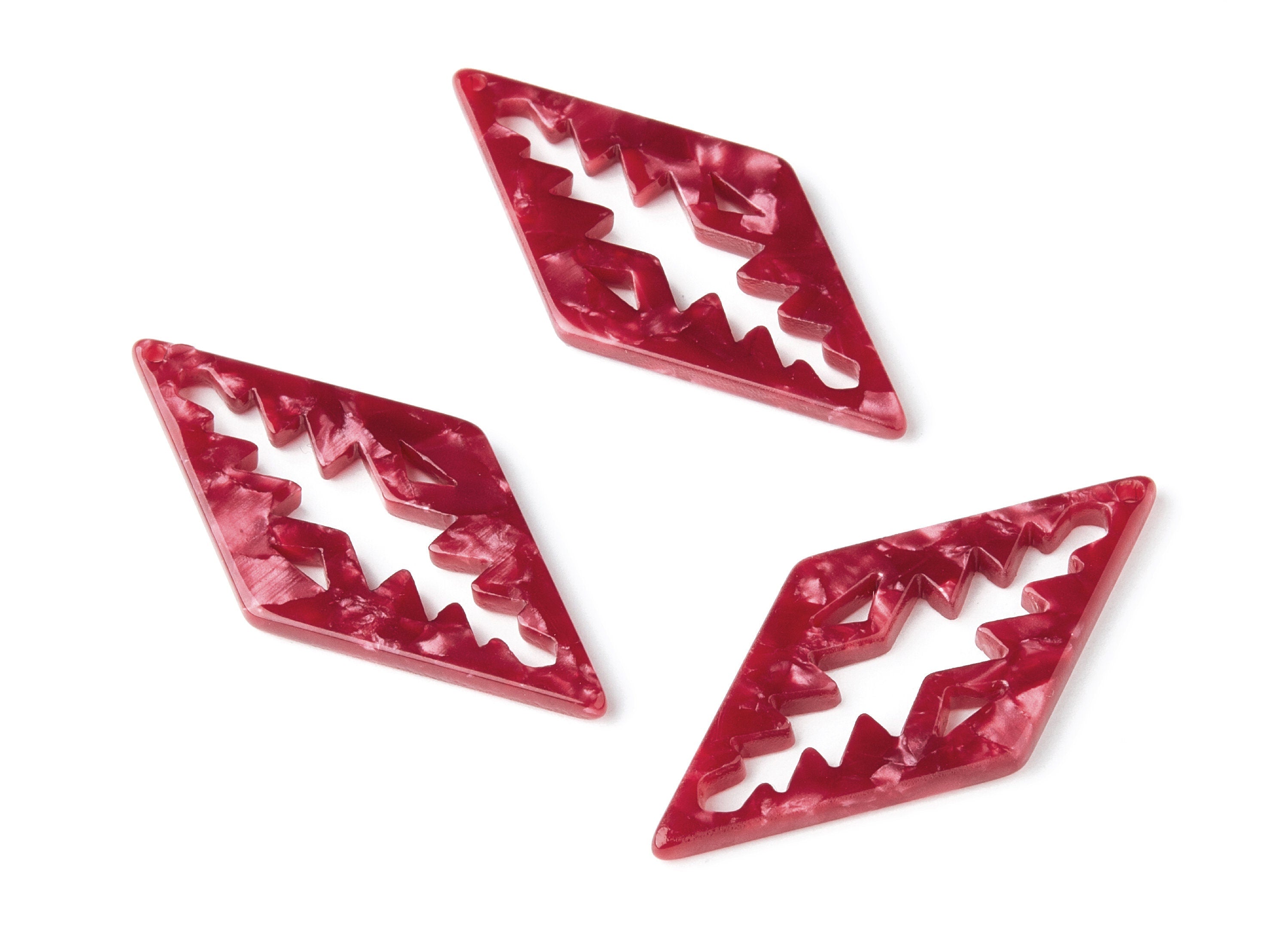 Acetate Rhombus Earring Charms - Rhombus Shaped Pendant - Earring Findings - Jewelry Supplies - Color Code: A47 - 50.3x24.5x2.78mm - AC1373T - DOMEDBAZAAR