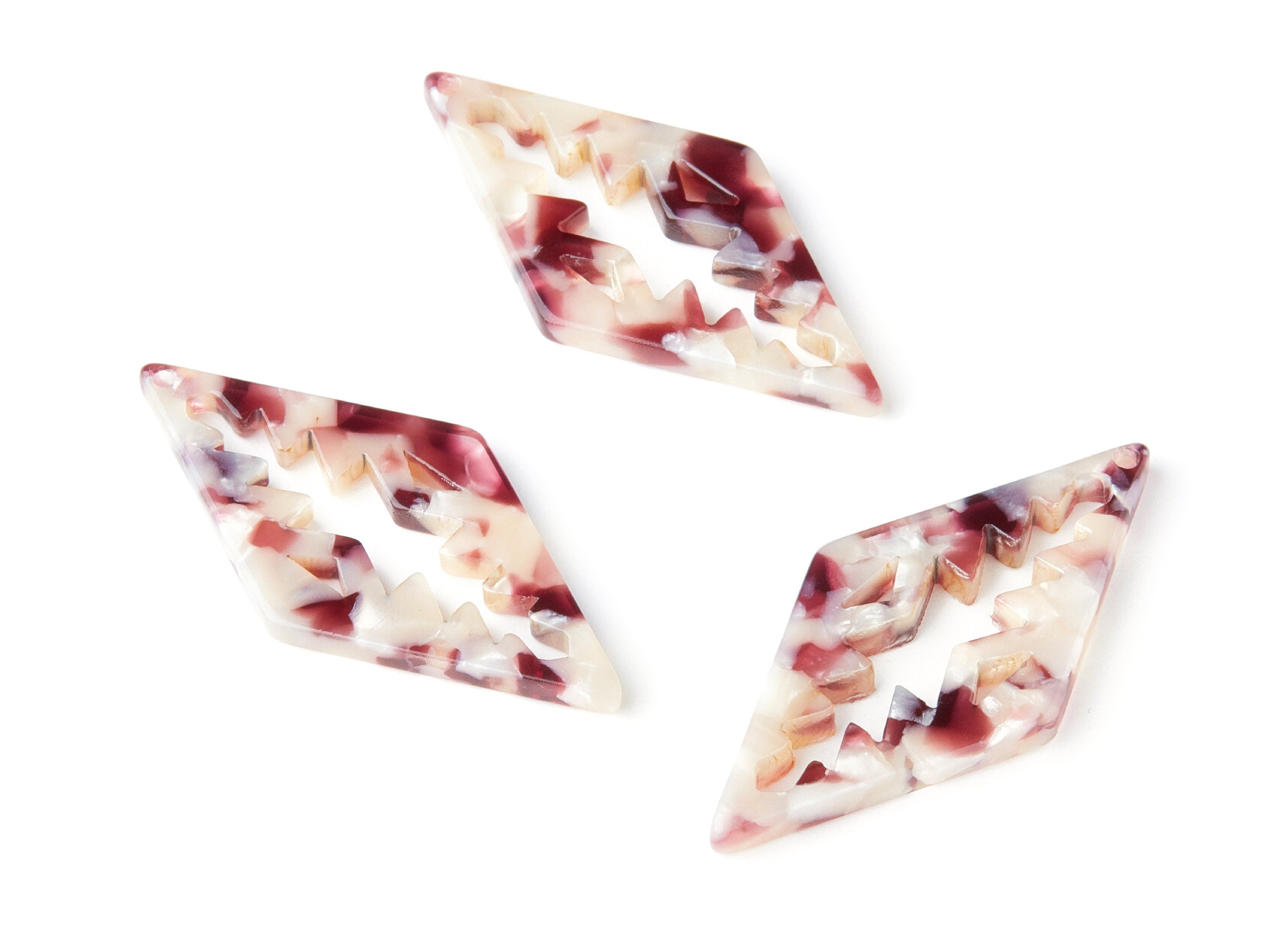 Acetate Rhombus Earring Charms - Rhombus Pendant - Earring Findings - Jewelry Supplies - Color Code: A42 - 50.3x24.5x2.78mm - AC1373U - DOMEDBAZAAR