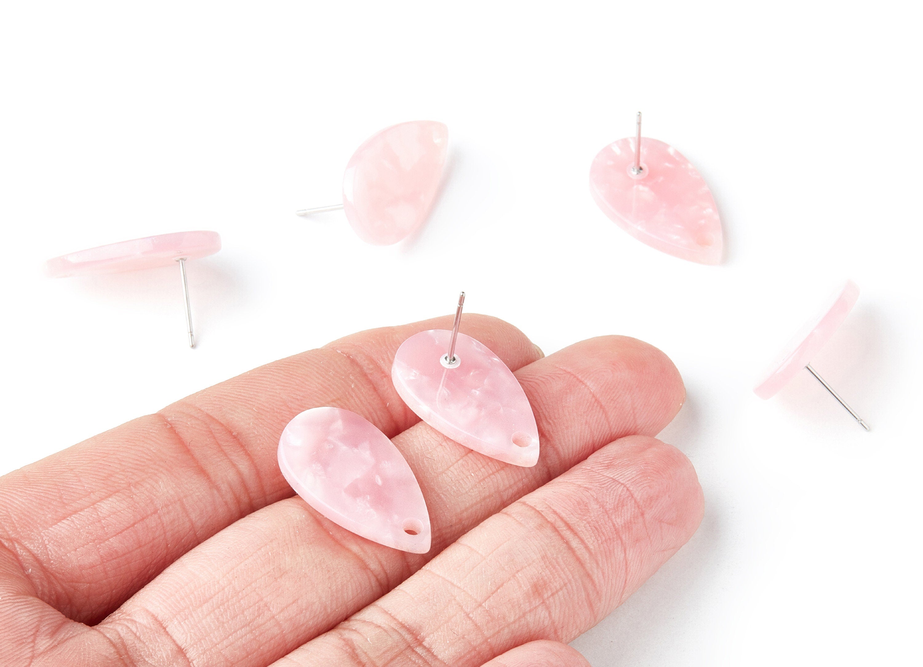 Acetate Drop Earring Post - Drop Earring Stud - Earring Post - Jewelry Supplies - Color Code: A28 - 23.45x13.68x2.44mm - AC1321D - DOMEDBAZAAR