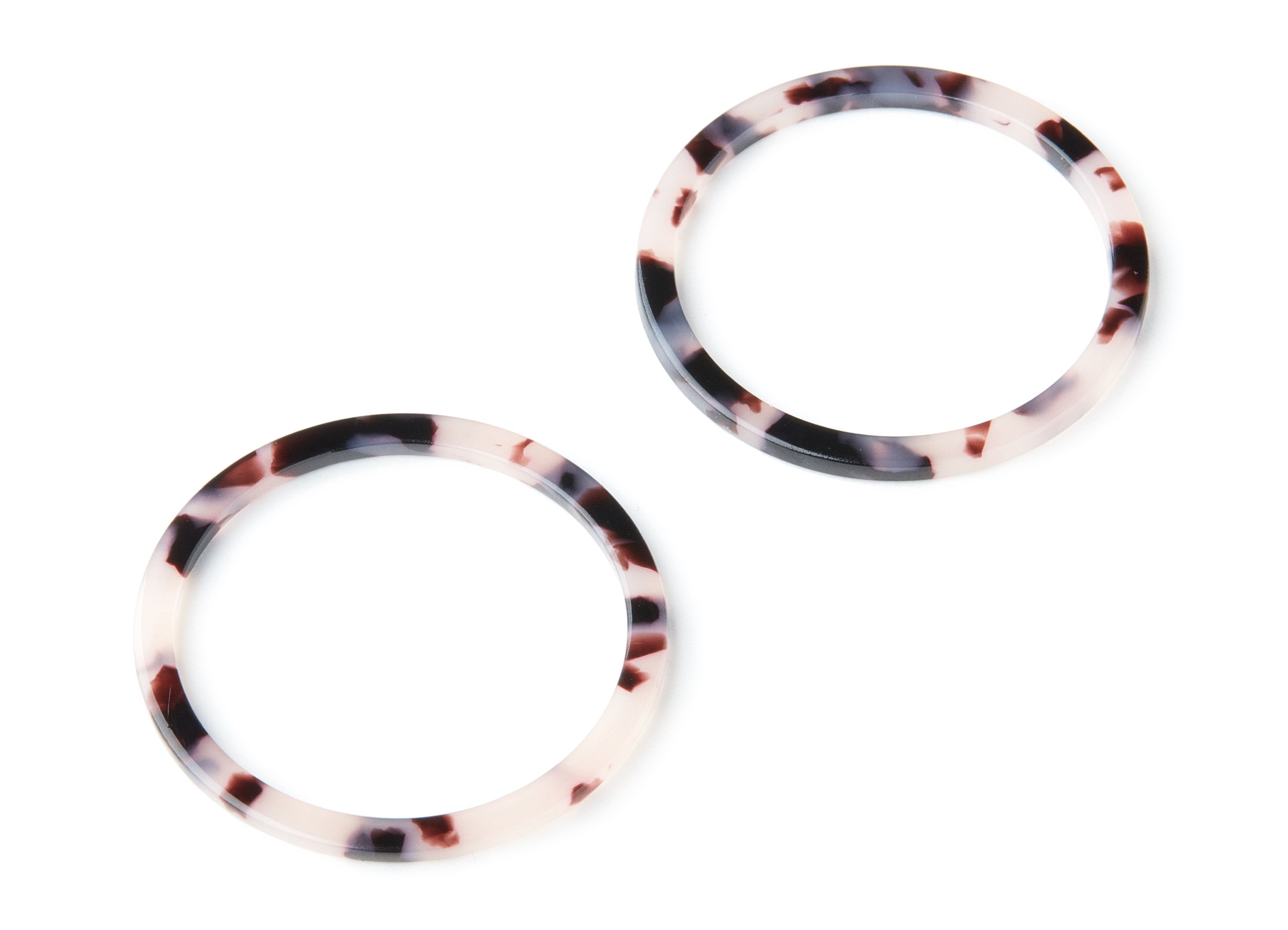 Acetate Hoop Earring Charms - Blonde Tortoise Shell Earrings - Circle Shaped Pendant - Color Code: A06 - 43x43x2.7mm - AC1167S - DOMEDBAZAAR
