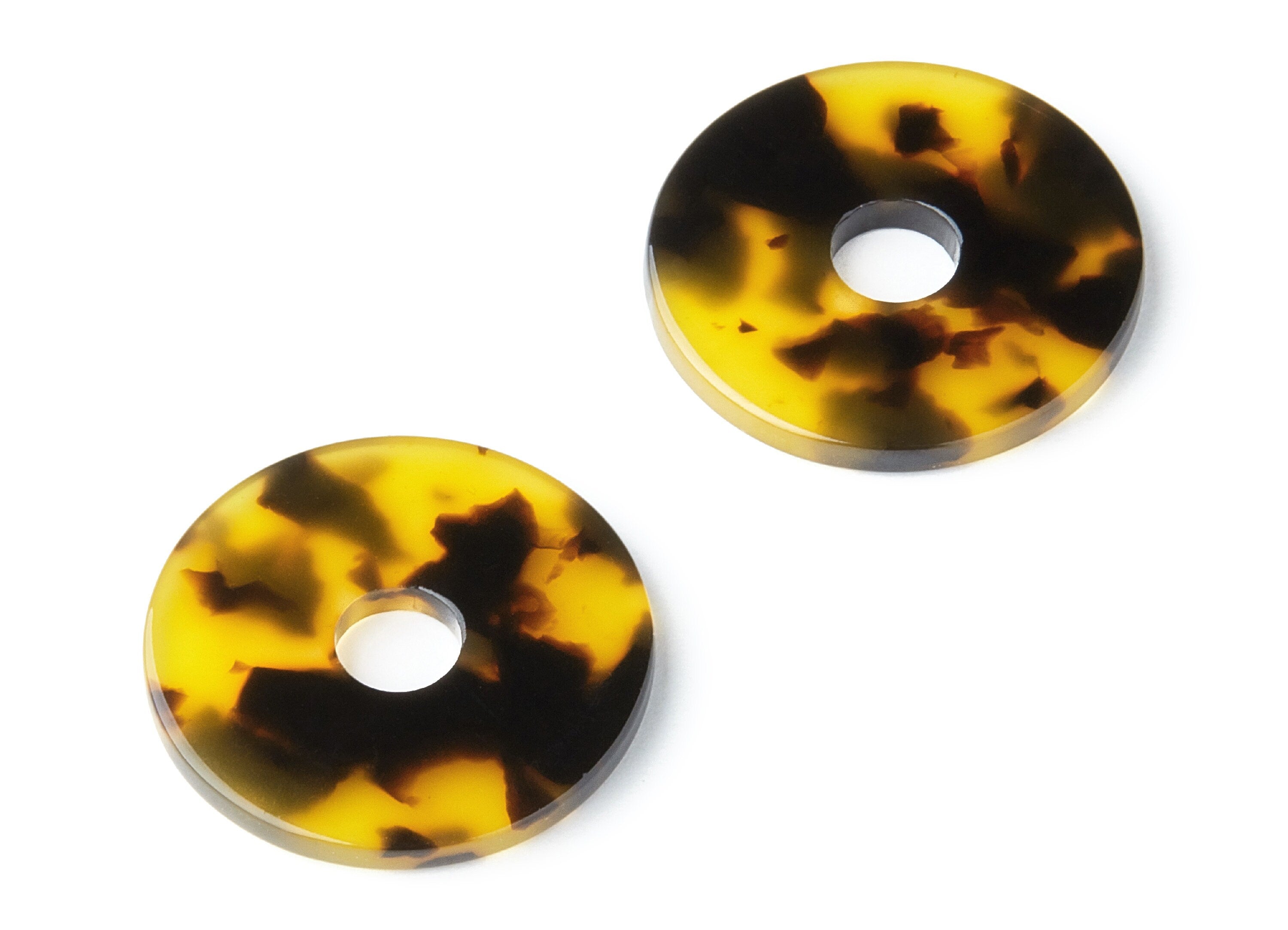 Acetate Coin Charms - Tortoise Shell Earrings - Round Pendant - Jewelry Making Supplies - Color Code: A02 - 24.75x24.75x2.6mm - AC1400H - DOMEDBAZAAR