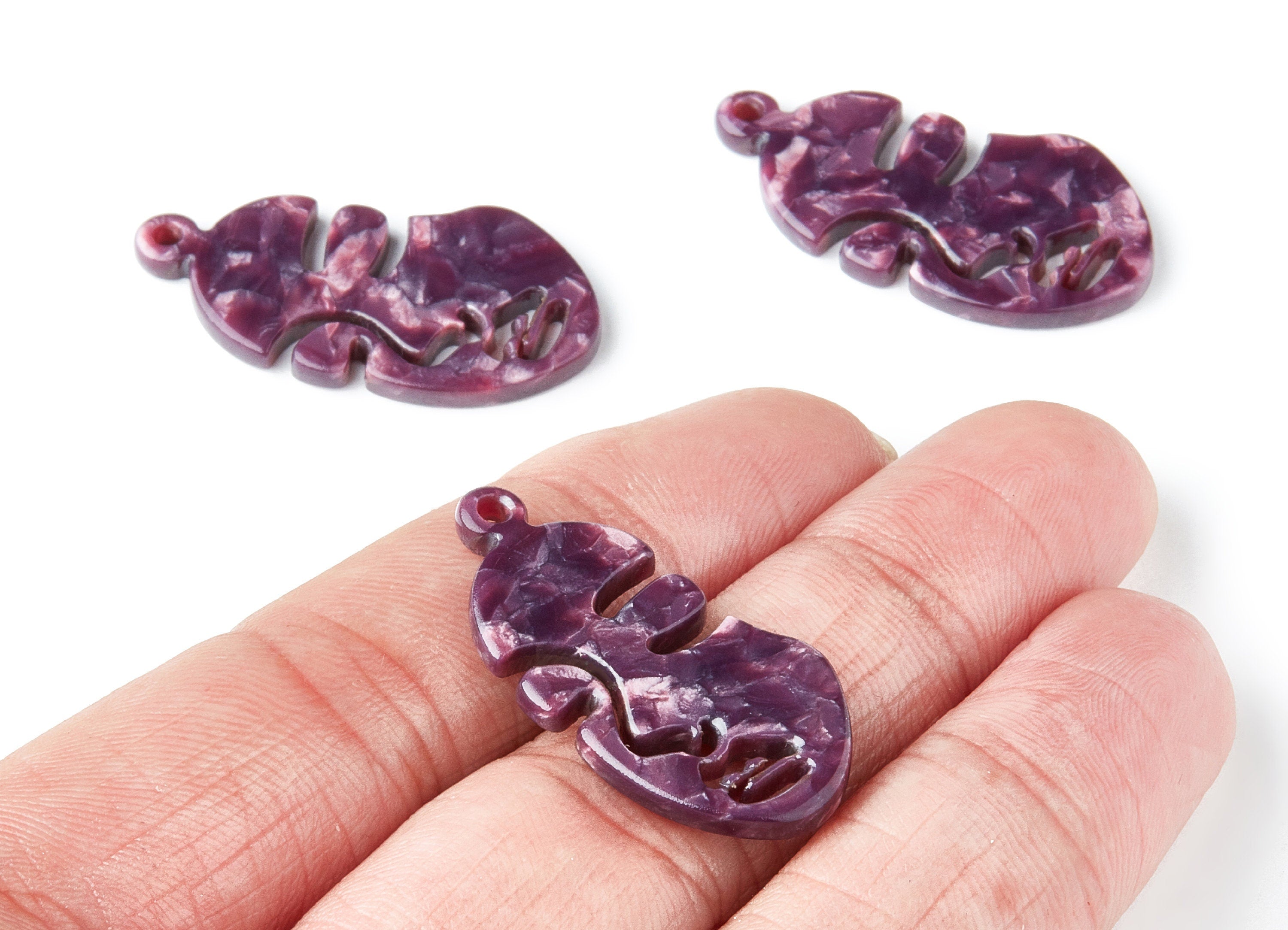 Acetate Face Earring Charm - Acrylic Face Pendant - Earring Findings - Jewelry Supplies - Color Code:A41 - 33.56x17.33x2.94mm - AC1369V - DOMEDBAZAAR