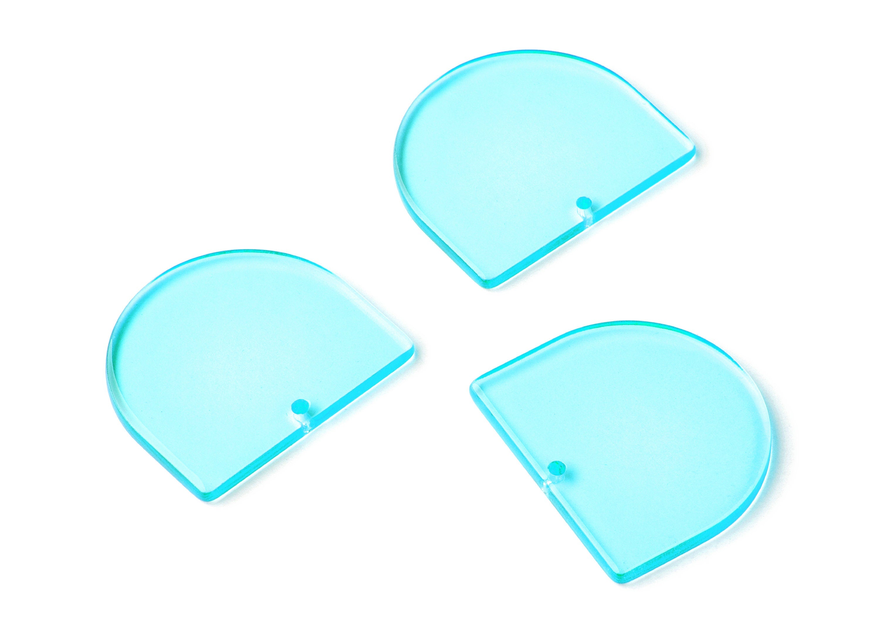 Acrylic D Earring Charms - D Shaped Pendant - Earring Findings - Jewelry Supplies - Color Code: A68 - 33.43x29.25x2.7mm - AC1094R1 - DOMEDBAZAAR