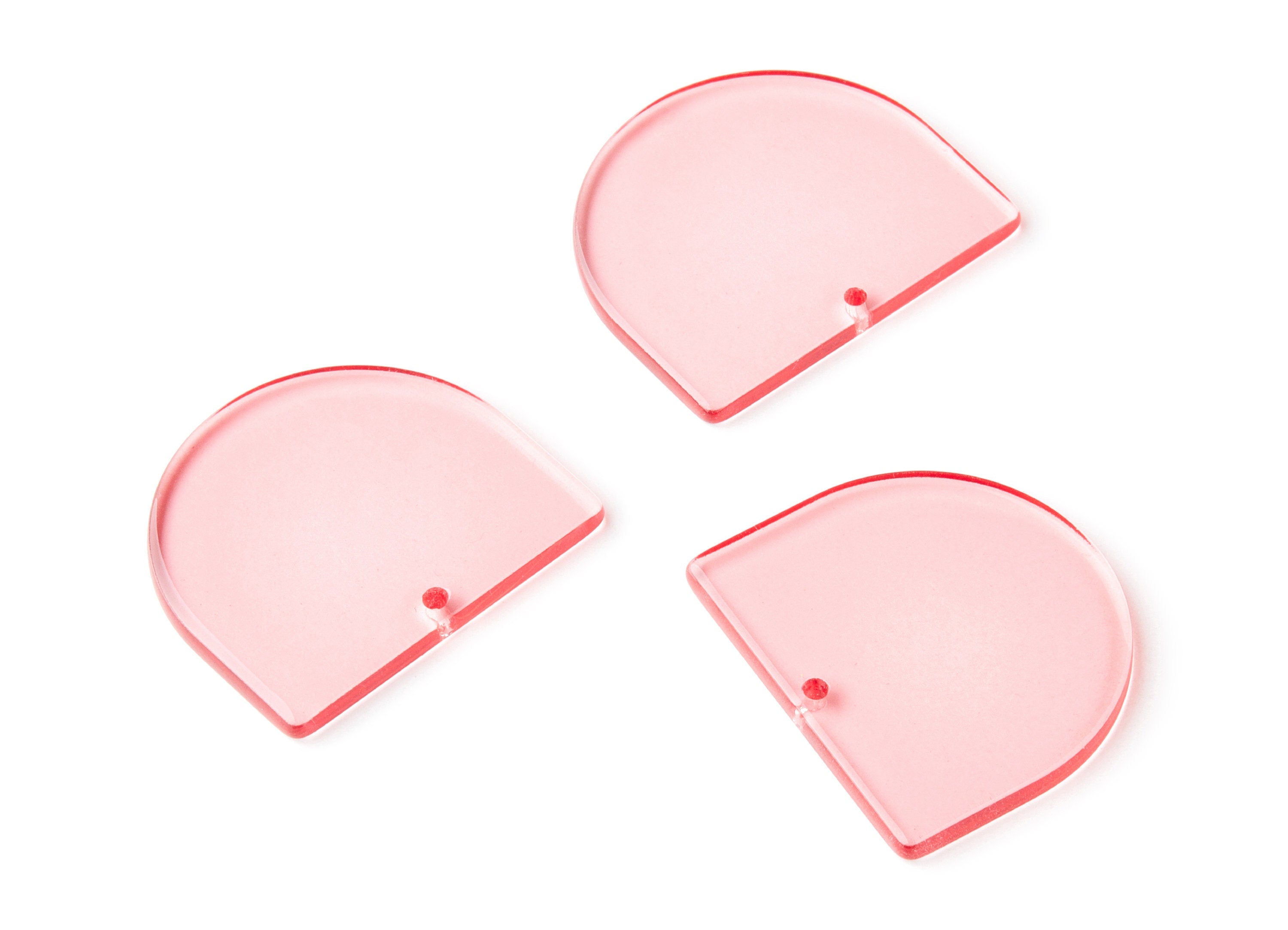 Acrylic D Earring Charms - D Shaped Pendant - Earring Findings - Jewelry Supplies - Color Code: A69 - 33.43x29.25x2.7mm - AC1094S1 - DOMEDBAZAAR