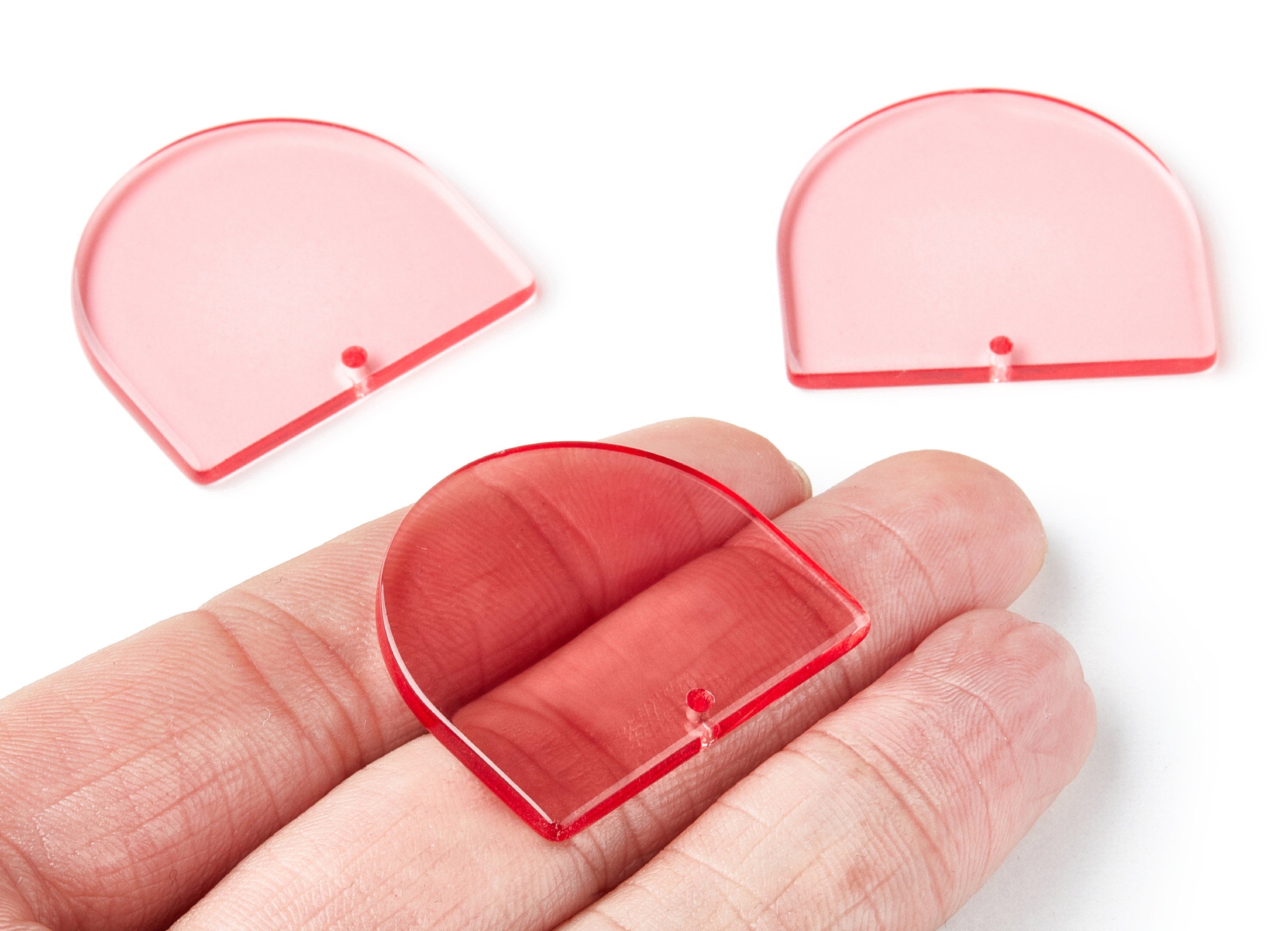 Acrylic D Earring Charms - D Shaped Pendant - Earring Findings - Jewelry Supplies - Color Code: A69 - 33.43x29.25x2.7mm - AC1094S1 - DOMEDBAZAAR