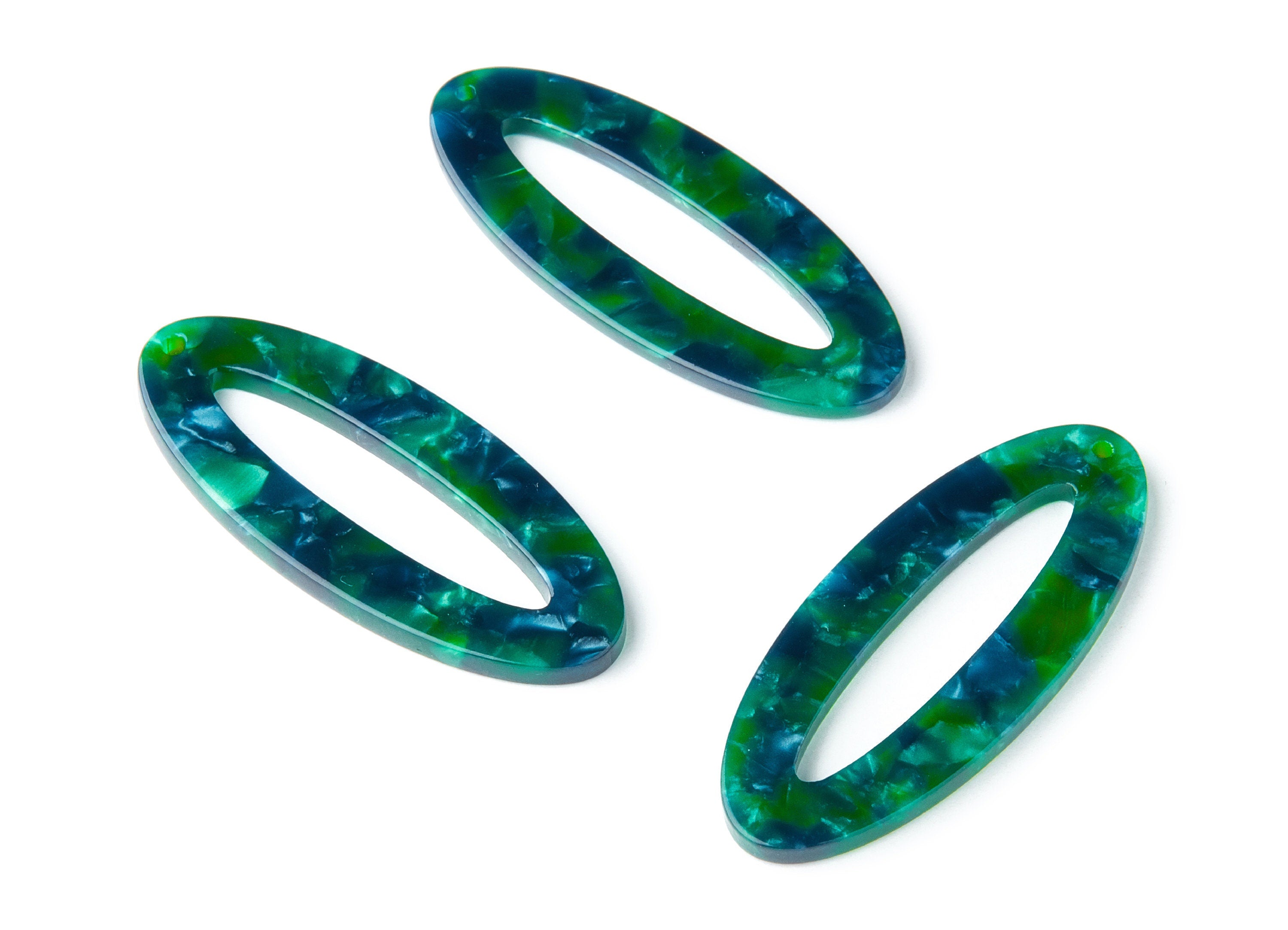 Acetate Oval Earring Charms - Oval Shaped Pendant - Earring Findings - Jewelry Supplies - Color Code: A13 - 49.63x20.7x2.62mm - AC1398H - DOMEDBAZAAR