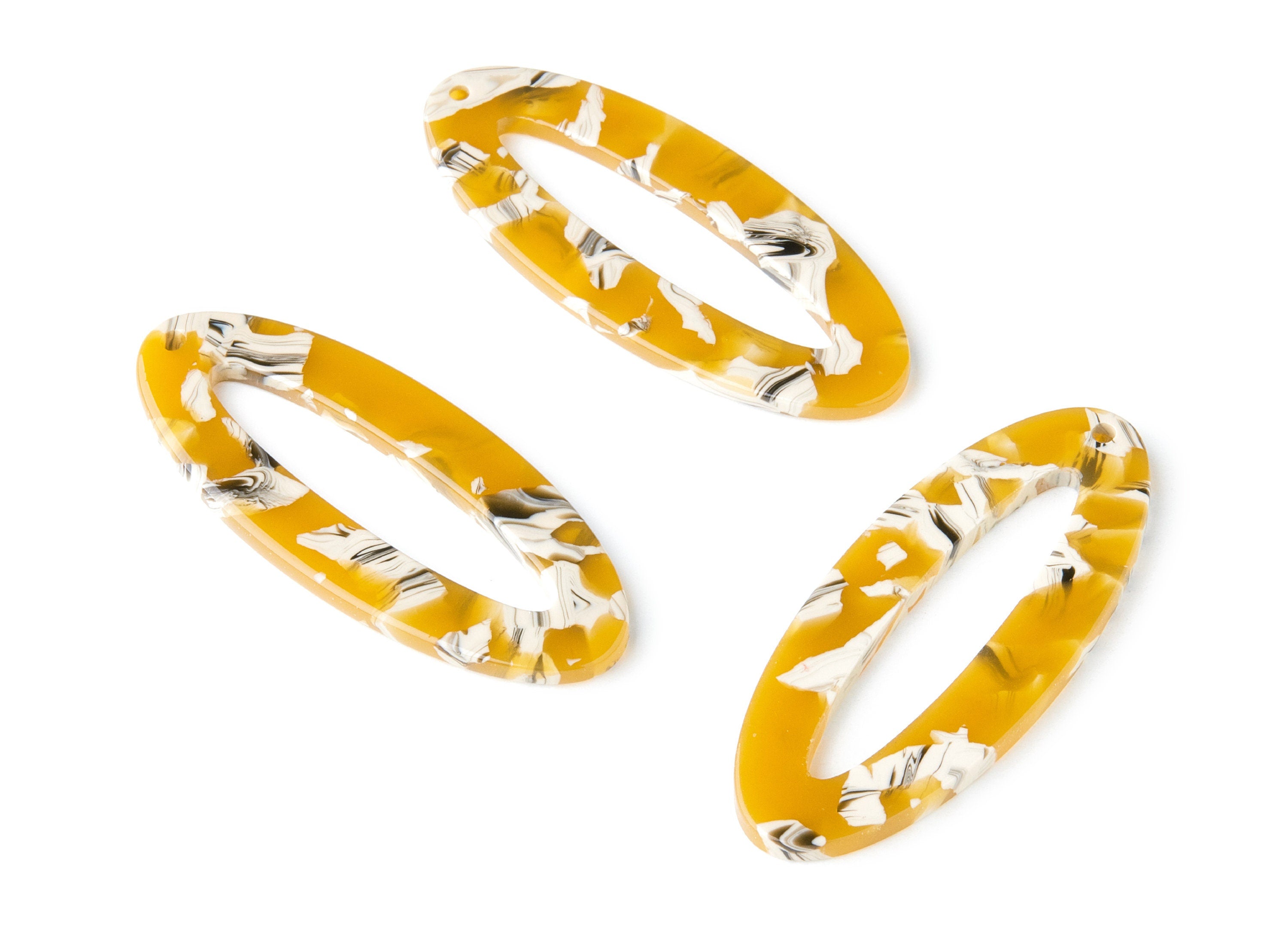 Acetate Oval Earring Charms - Oval Shaped Pendant - Earring Findings - Jewelry Supplies - Color Code: A14 - 49.63x20.7x2.62mm - AC1398F - DOMEDBAZAAR