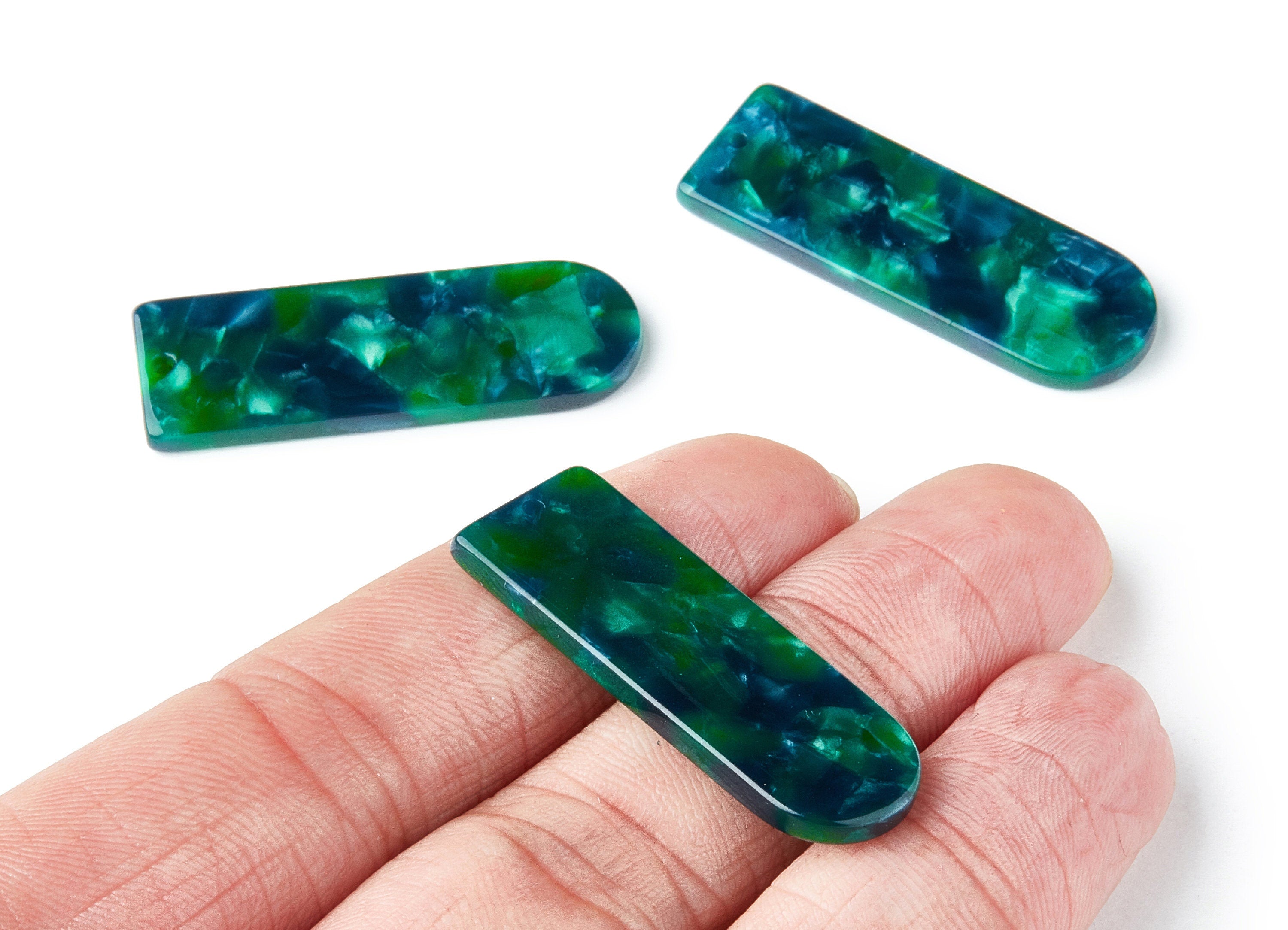 Acetate D Earring Charms - Acrylic D Pendant - Earring Findings - Jewelry Supplies - Color Code: A13 - 36.7x12.8x2.9mm - AC1365M - DOMEDBAZAAR