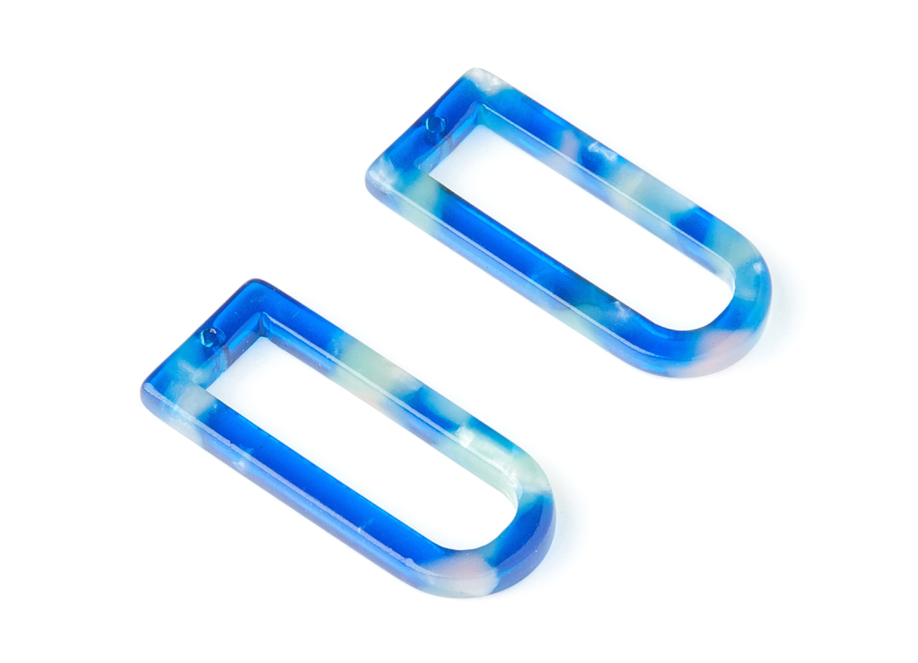 Acetate D Earring Charms - Acrylic D Pendant - Earring Finding - Jewelry Supplies - Color Code: A37 - 29.68x12.7x2.7mm - AC1364D - DOMEDBAZAAR