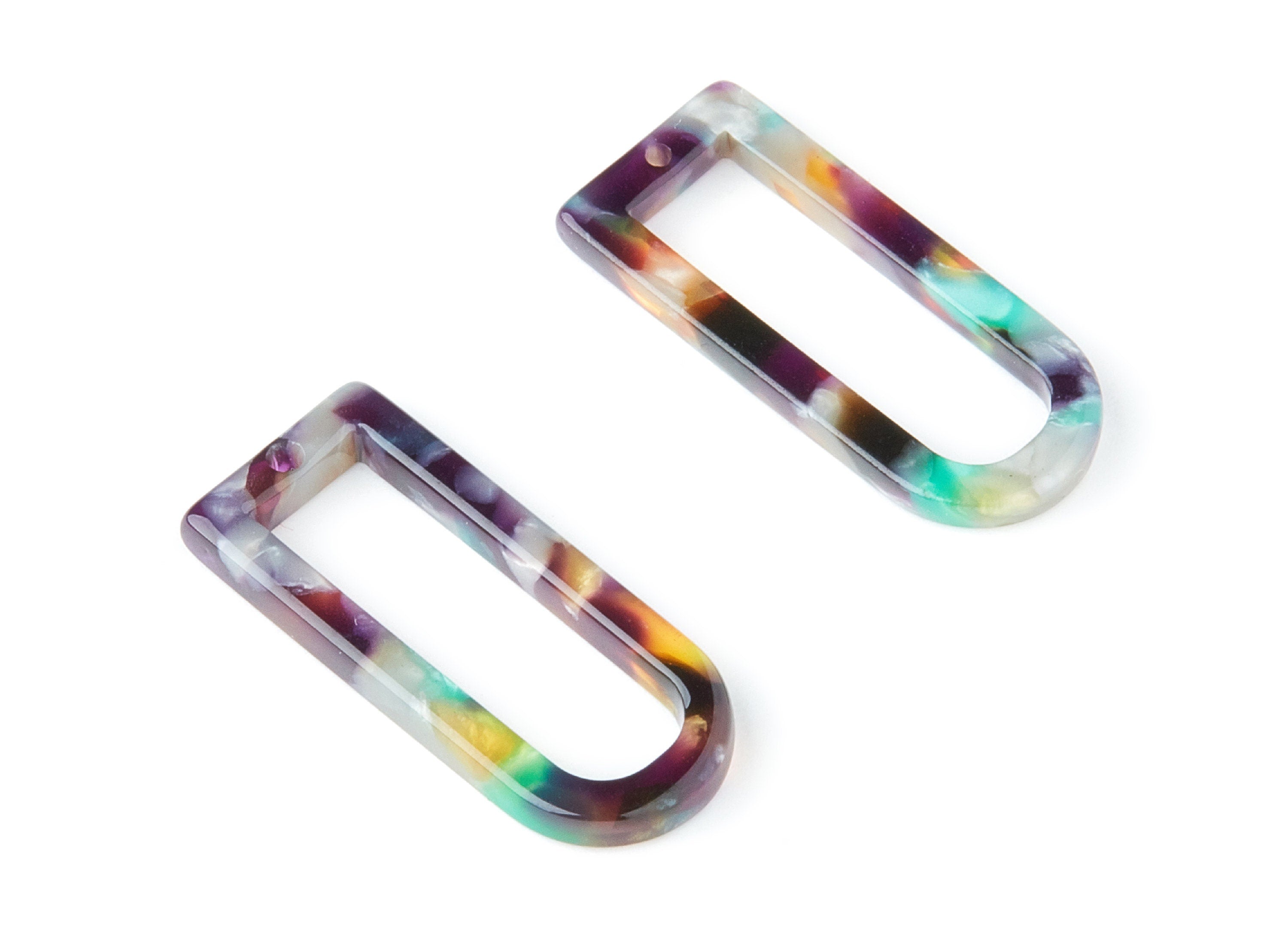 Acetate D Earring Charms - D Shaped Pendant - Earring Finding - Jewelry Supplies - Color Code: A50 - 29.68x12.7x2.7mm - AC1364G - DOMEDBAZAAR