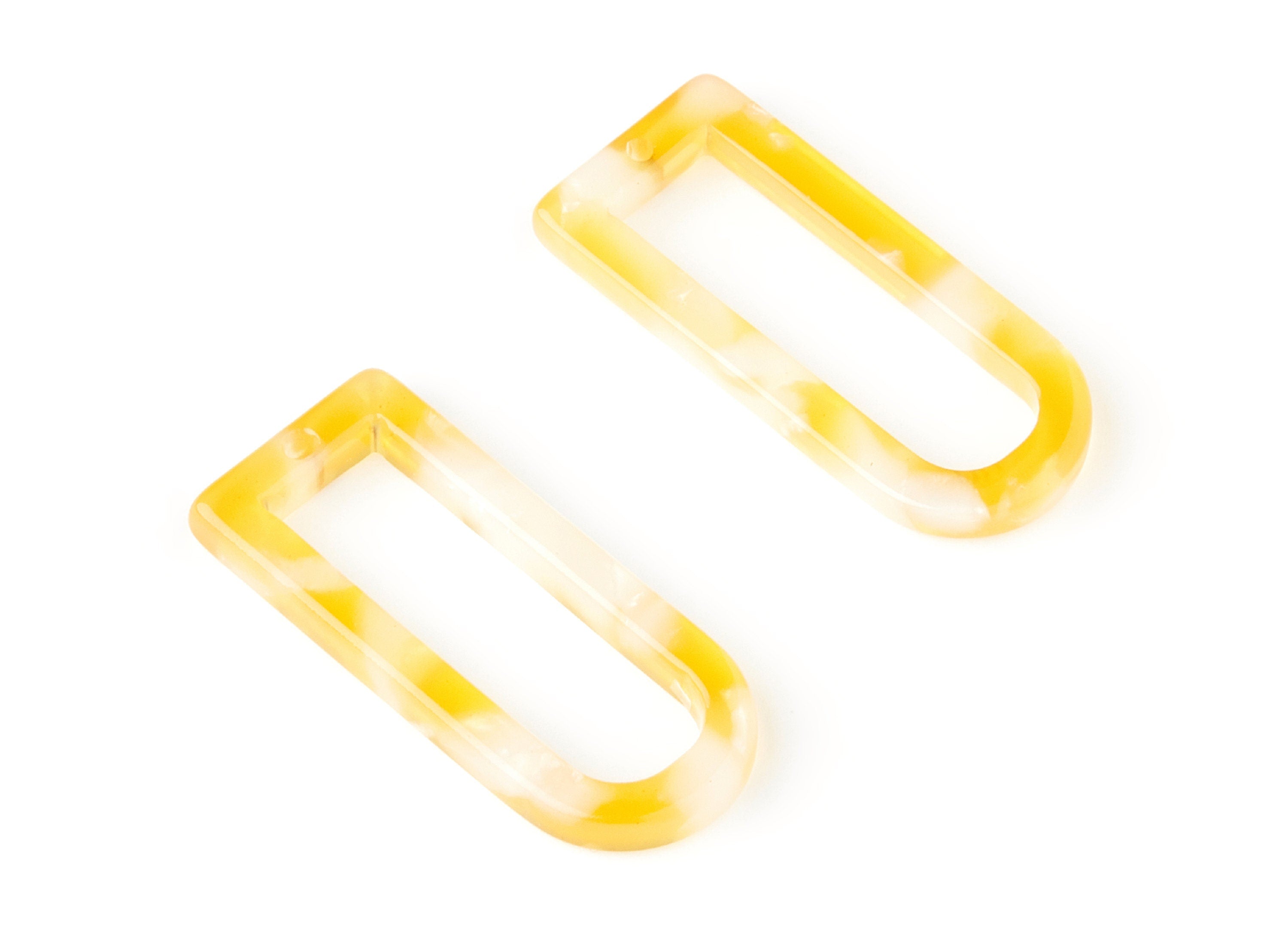 Acetate D Earring Charms - D Shaped Pendant - Earring Finding - Jewelry Supplies - Color Code: A43 - 29.68x12.7x2.7mm - AC1364N - DOMEDBAZAAR