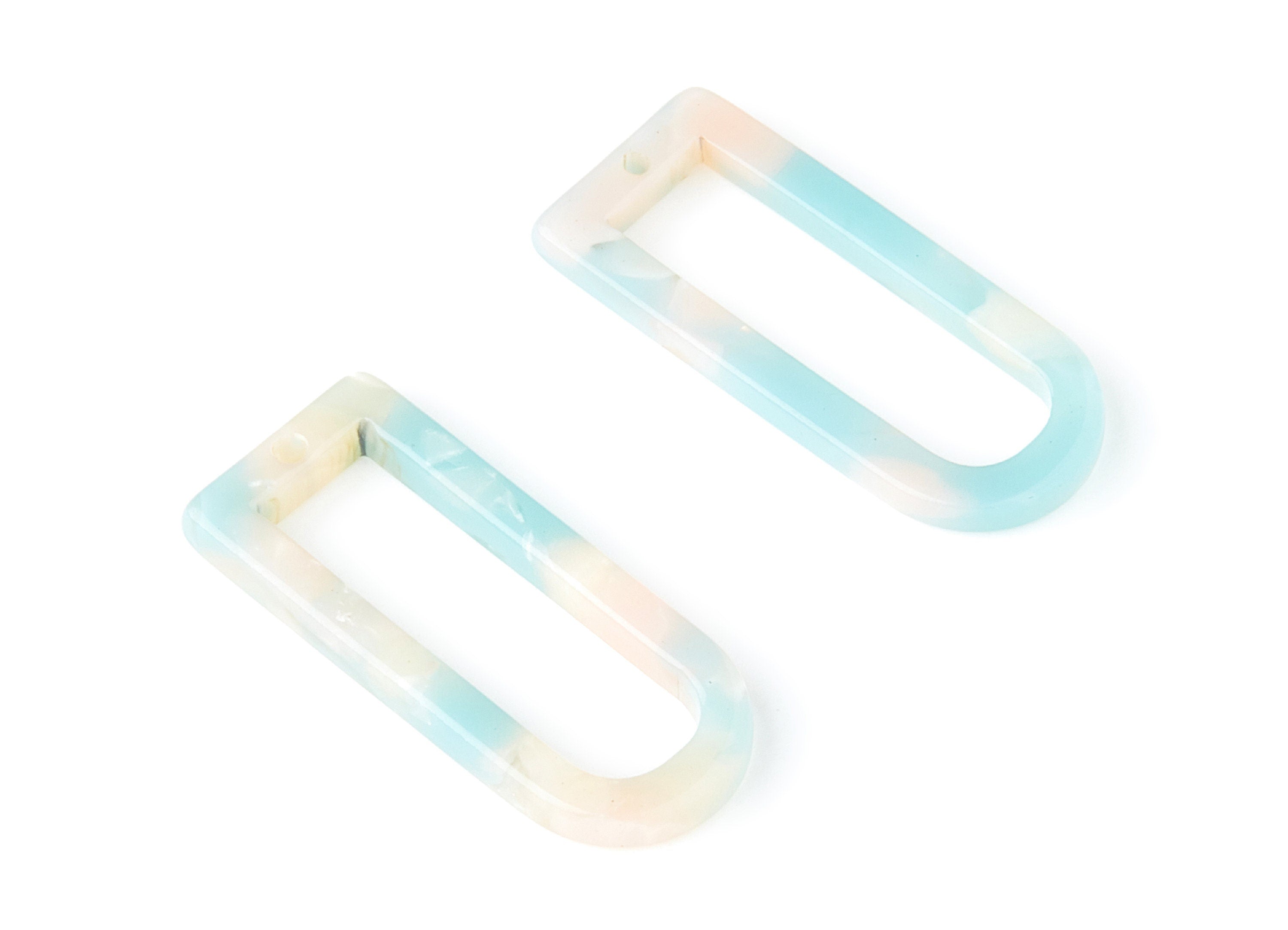 Acetate D Earring Charms - D Shaped Pendant - Earring Finding - Jewelry Supplies - Color Code: A36 - 29.68x12.7x2.7mm - AC1364S - DOMEDBAZAAR