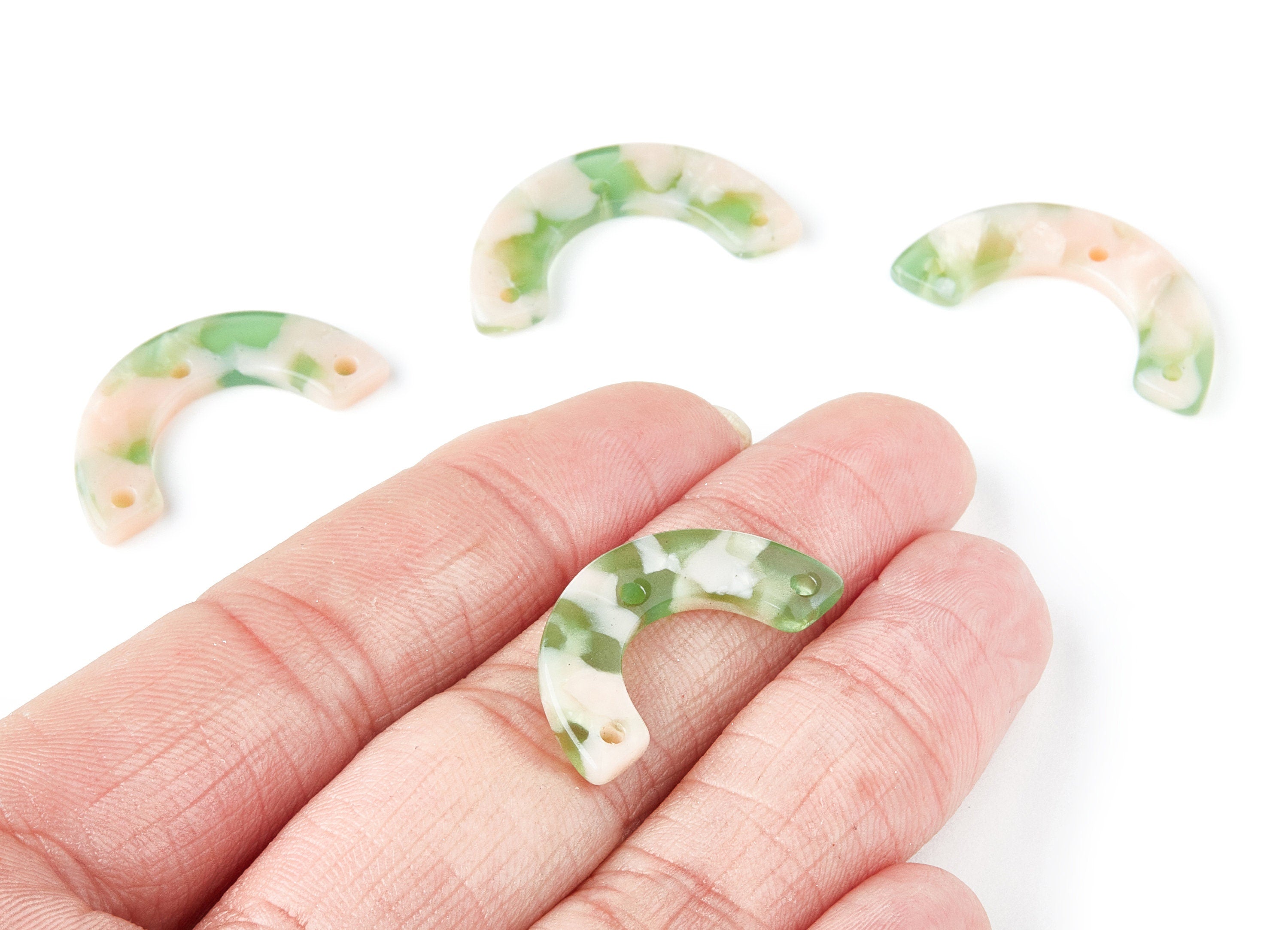 Acetate U Earring Charms - U Pendant With 3 Holes - Earring Findings - Jewelry Supplies - Color Code: A38 - 29.36x14.47x2.72mm - AC1355B - DOMEDBAZAAR