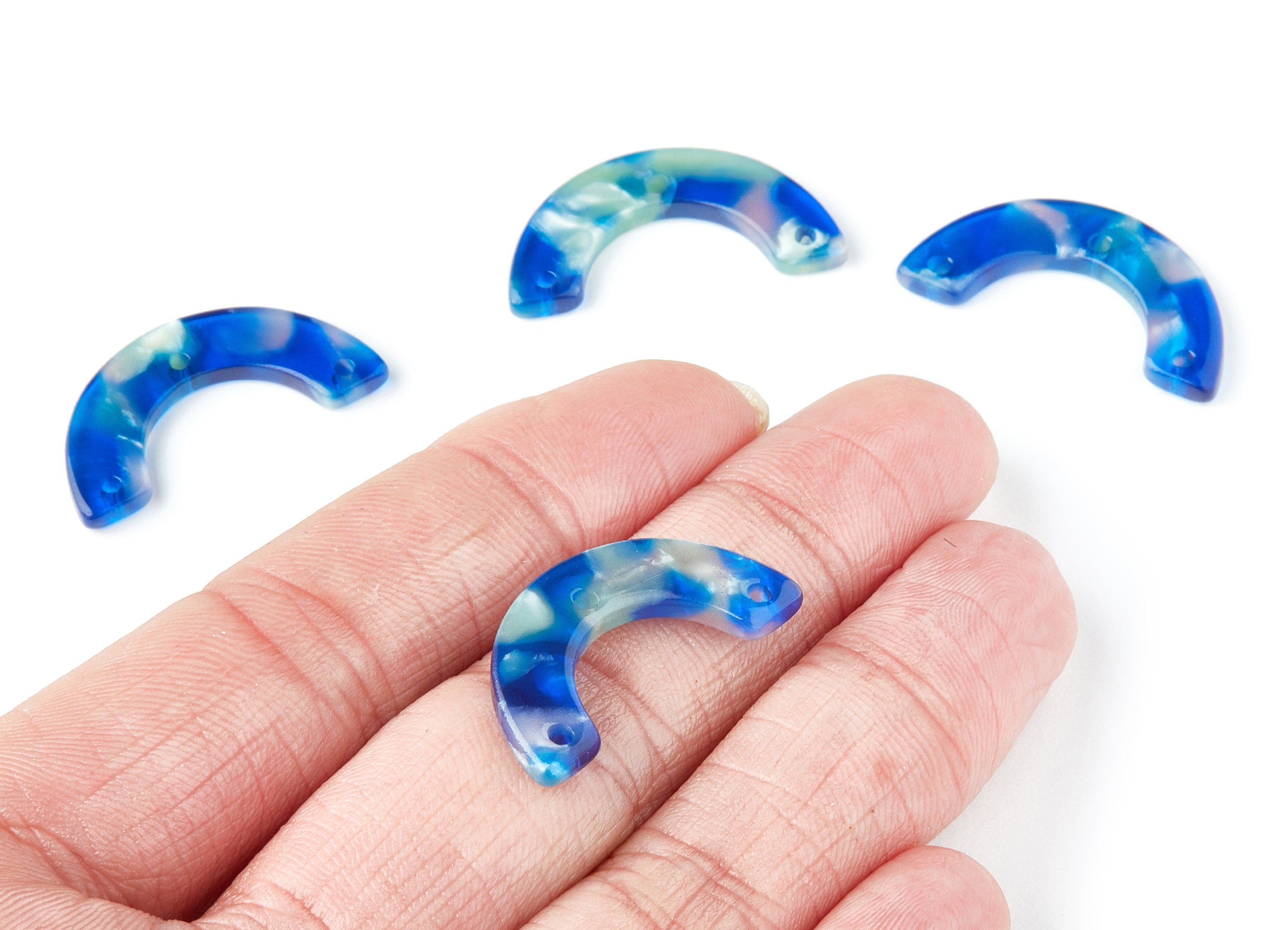 Acetate U Earring Charms - U Pendant With 3 Holes - Earring Findings - Jewelry Supplies - Color Code: A37 - 29.36x14.47x2.72mm - AC1355C - DOMEDBAZAAR