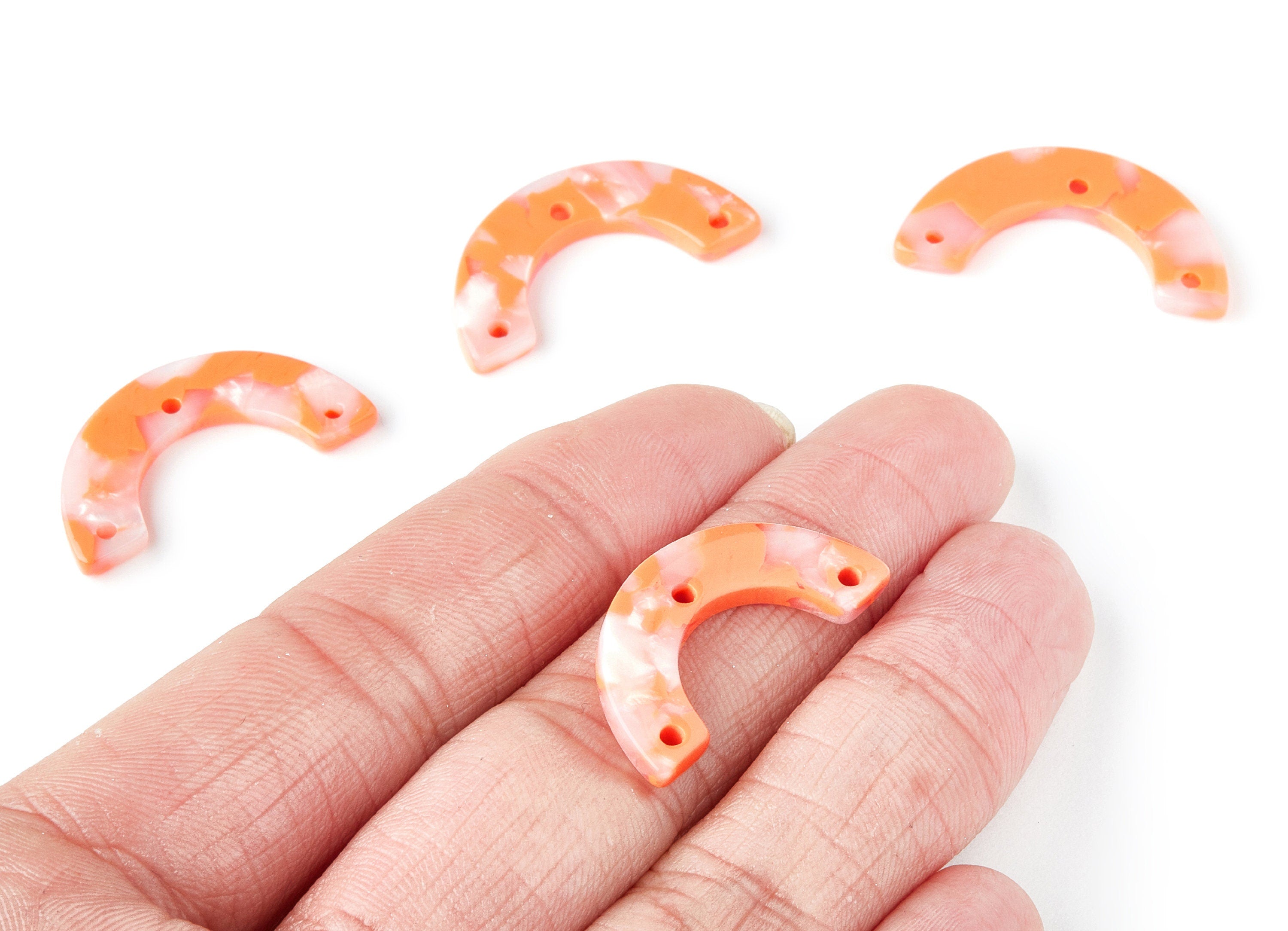 Acetate U Earring Charms - U Pendant With 3 Holes - Earring Findings - Jewelry Supplies - Color Code: A39 - 29.36x14.47x2.72mm - AC1355D - DOMEDBAZAAR