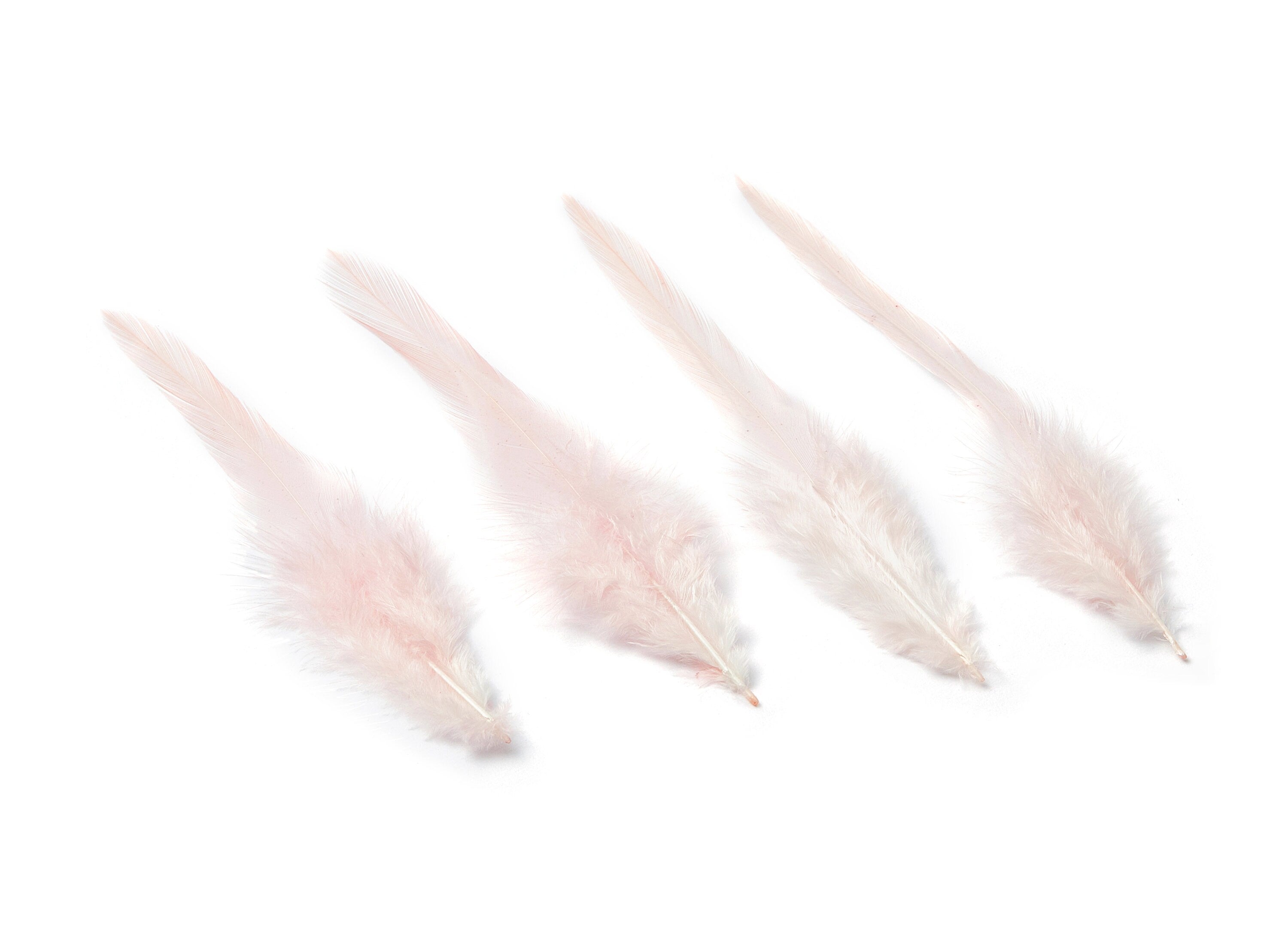 Cock Feather - Light Pink Feather - (12-15 cm) - Real Feathers for Jewelry, Costumes, Millinery, Crafts - 50 Pieces - FF1005LP - DOMEDBAZAAR