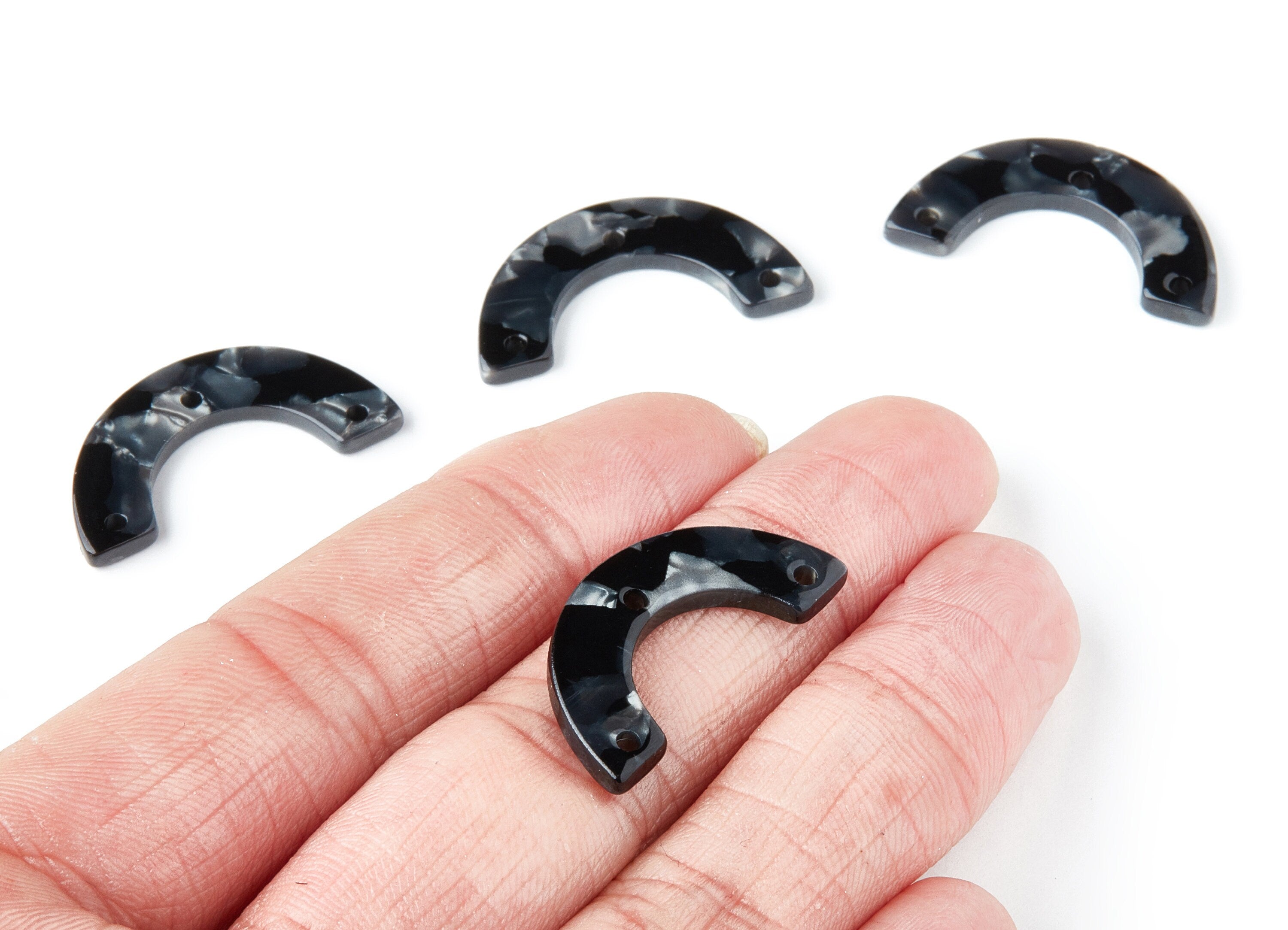 Acetate U Earring Charms - U Pendant With 3 Holes - Earring Findings - Jewelry Supplies - Color Code: A48 - 29.36x14.47x2.72mm - AC1355K - DOMEDBAZAAR