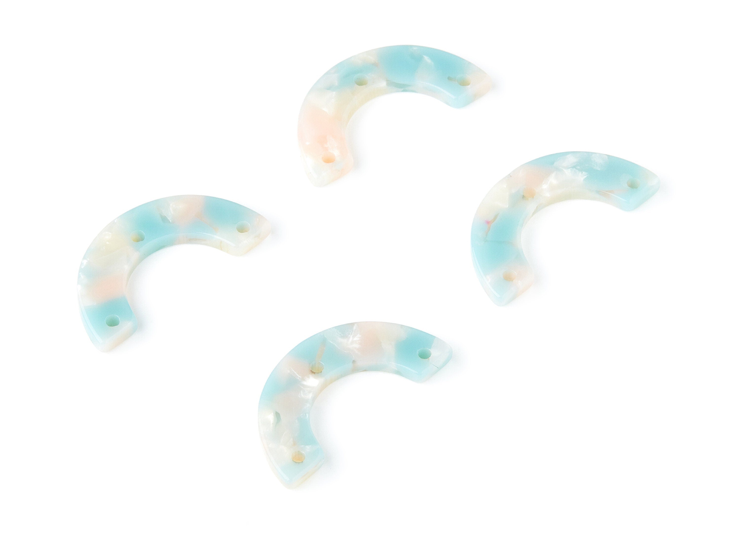 Acetate U Earring Charms - U Pendant With 3 Holes - Earring Findings - Jewelry Supplies - Color Code: A36 - 29.36x14.47x2.72mm - AC1355M - DOMEDBAZAAR