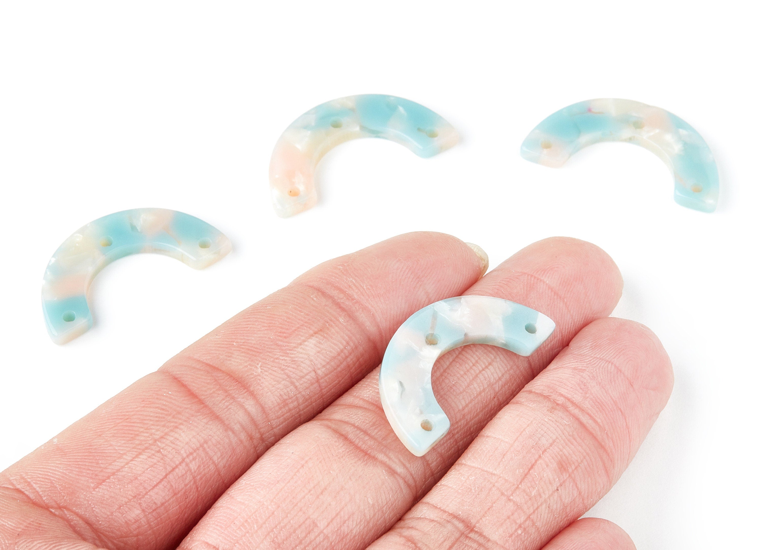 Acetate U Earring Charms - U Pendant With 3 Holes - Earring Findings - Jewelry Supplies - Color Code: A36 - 29.36x14.47x2.72mm - AC1355M - DOMEDBAZAAR