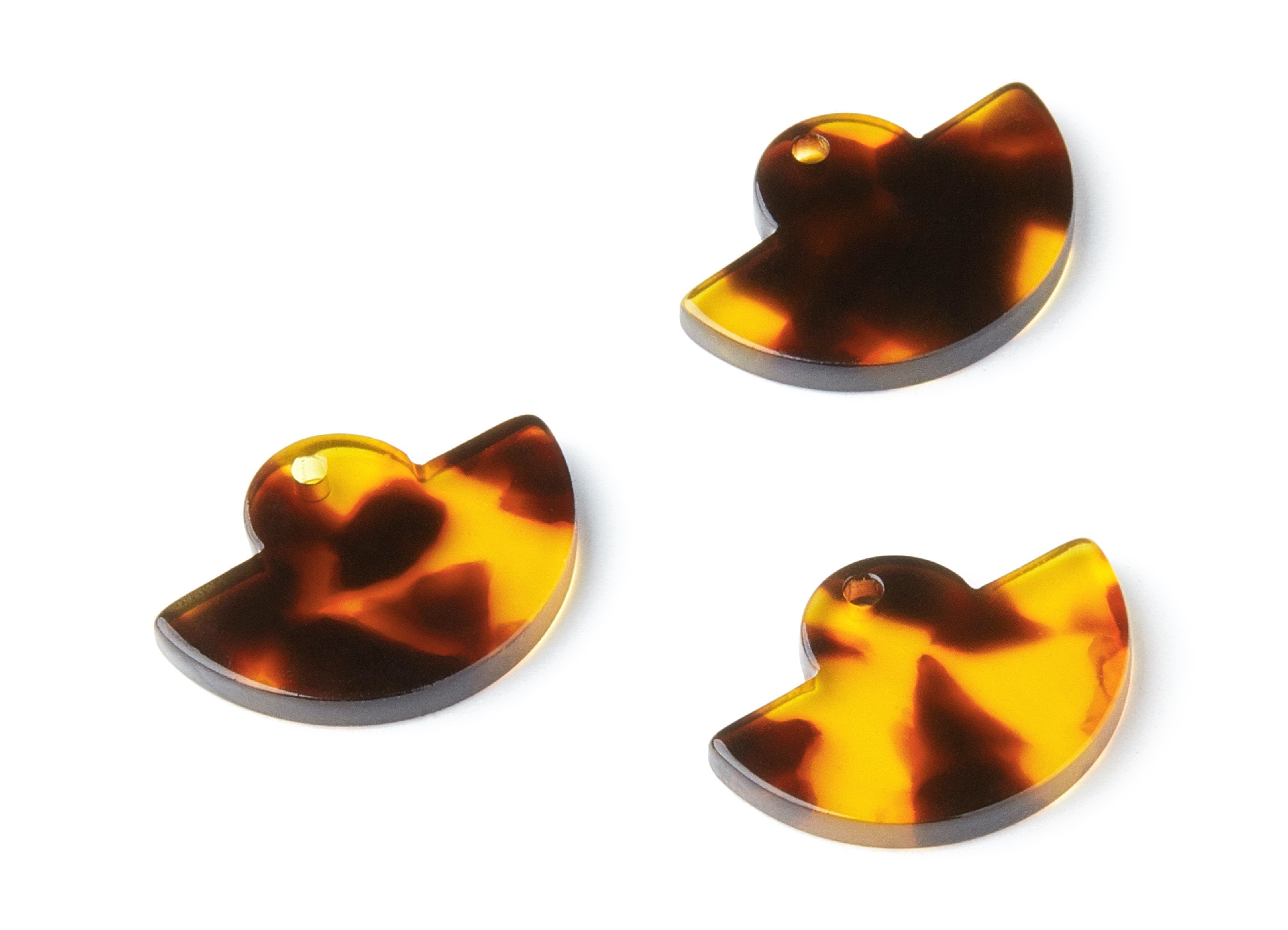 Acetate Acrylic Earring Charm - Tortoise Shell Earrings - Fan Pendant - Jewelry Supplies - Color Code:A05 - 23.64x17.3x2.83mm - AC1376C - DOMEDBAZAAR