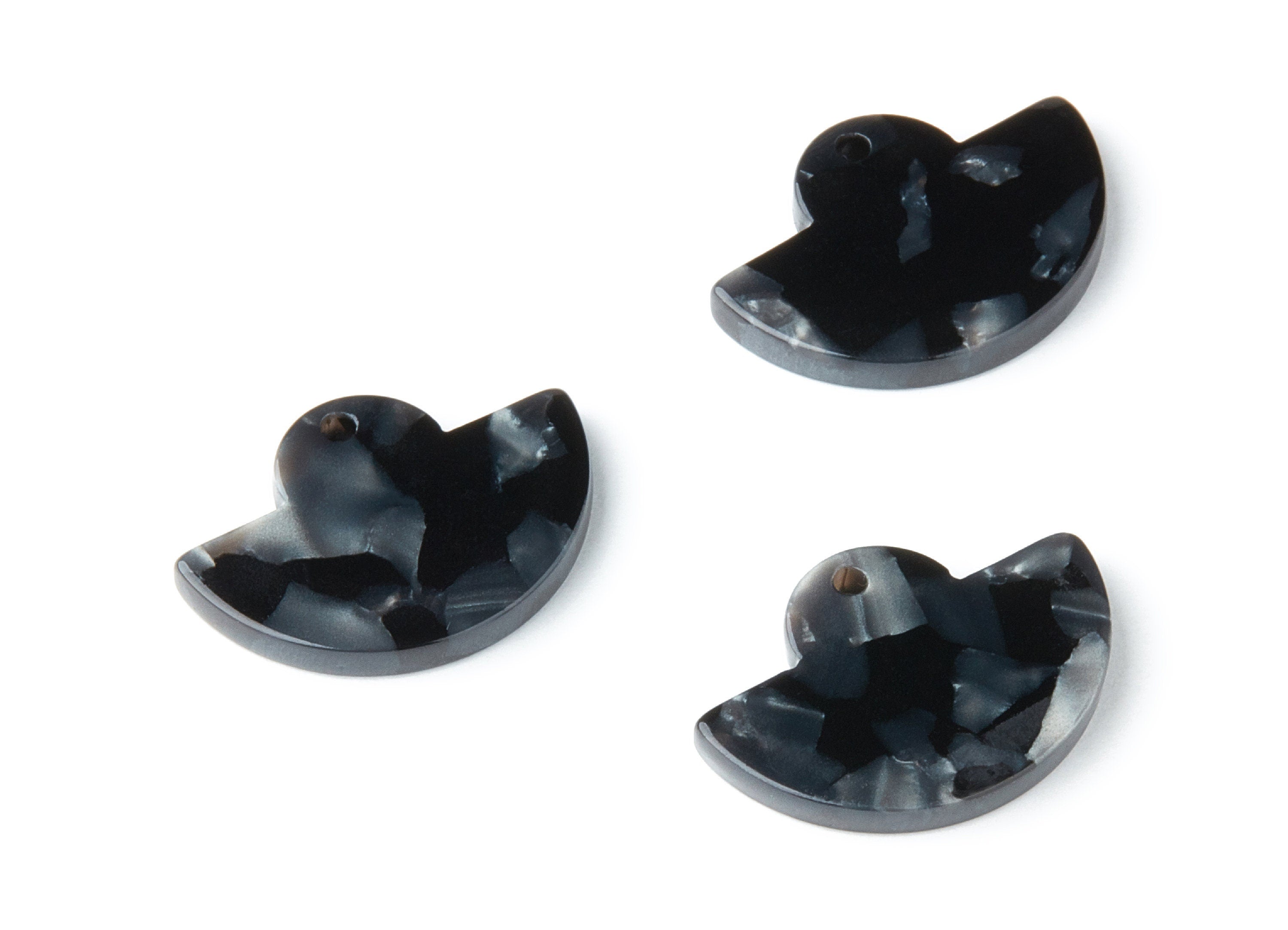 Acetate Fan Earring Charms - Fan Shaped Pendant - Earring Findings - Jewelry Supplies - Color Code:A48 - 23.64x17.3x2.83mm - AC1376F - DOMEDBAZAAR