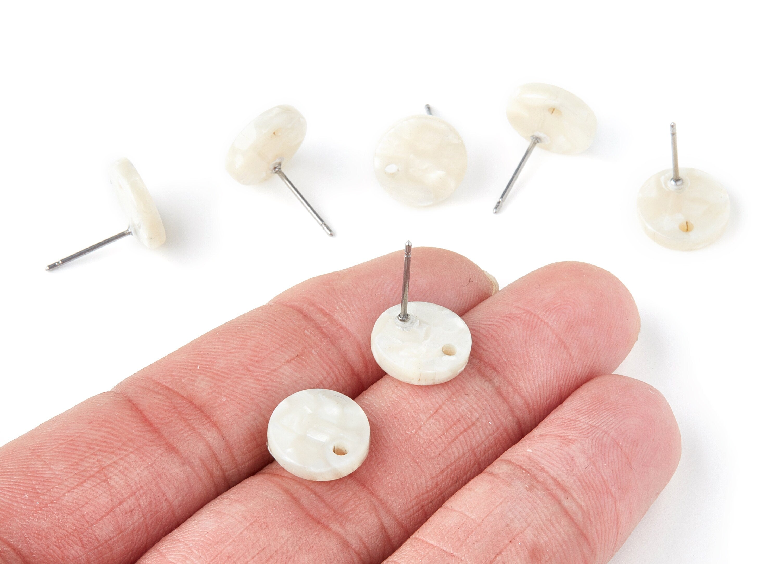 Acetate Round Earring Stud - Round Earring Post and Stud - Earring Findings - Color Code: A33 - 11.6x11.6x2.95mm - AC1139S - DOMEDBAZAAR