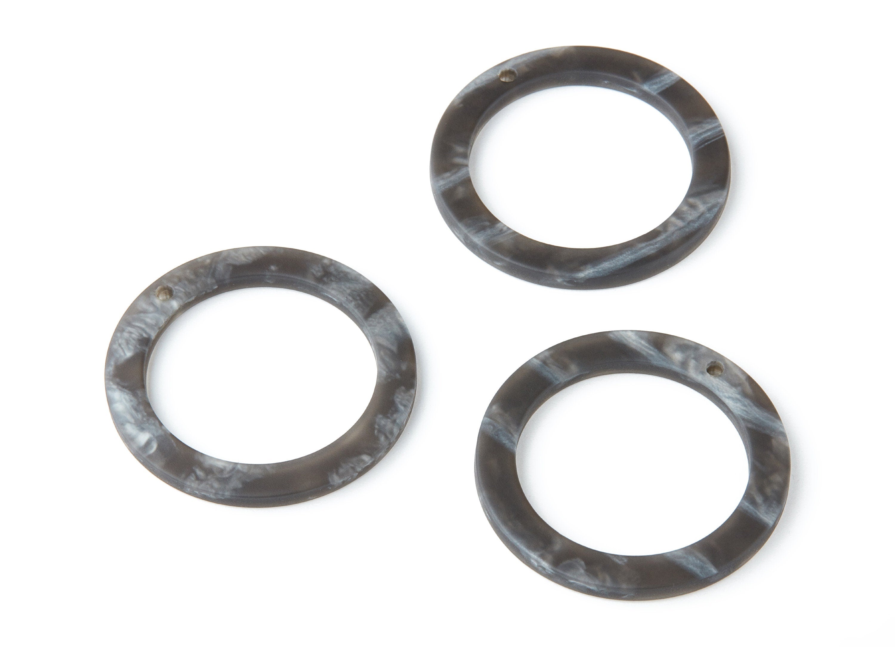 Acrylic Earring Charms - Matte Tortoise Shell Earrings - Circle Shaped Pendant - Color Code: A231 - 39.78x39.78x3mm - AC1272E - DOMEDBAZAAR