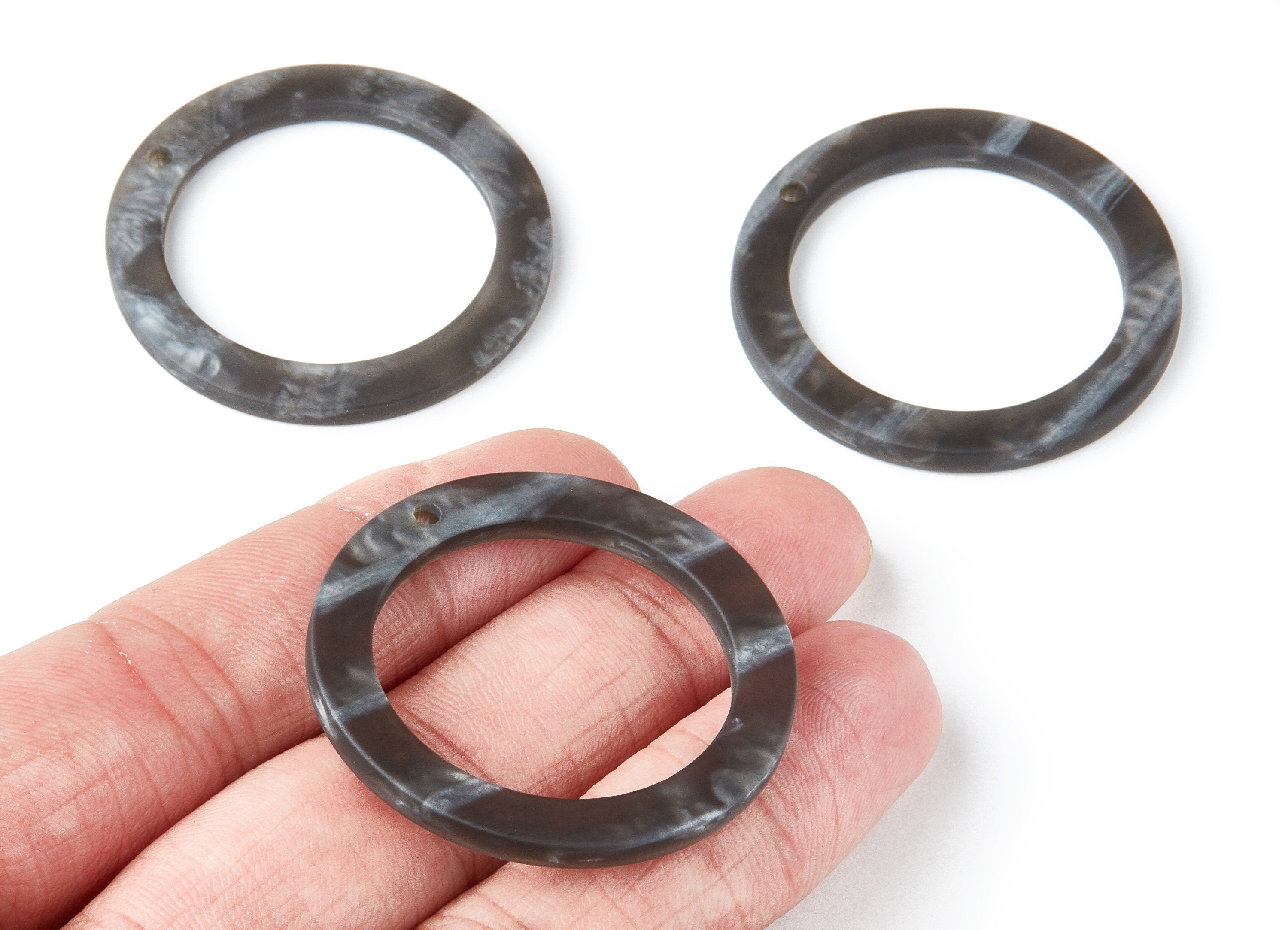 Acrylic Earring Charms - Matte Tortoise Shell Earrings - Circle Shaped Pendant - Color Code: A231 - 39.78x39.78x3mm - AC1272E - DOMEDBAZAAR