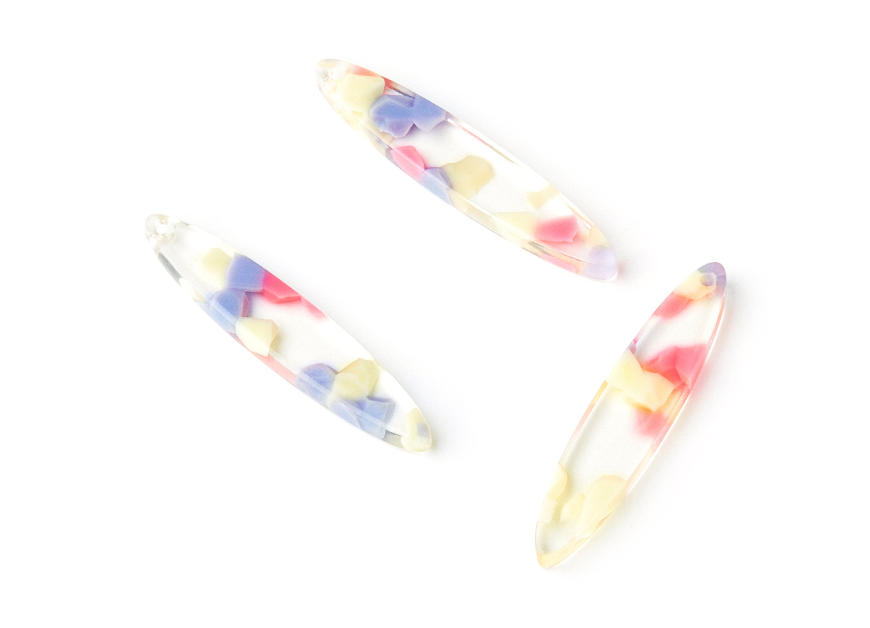 Acetate Acrylic Bar Earring Charm - Bar Shaped Pendant - Earring Findings - Jewelry Supplies - Color Code:A168 - 35.43x6.95x2.59mm - AC1399C - DOMEDBAZAAR