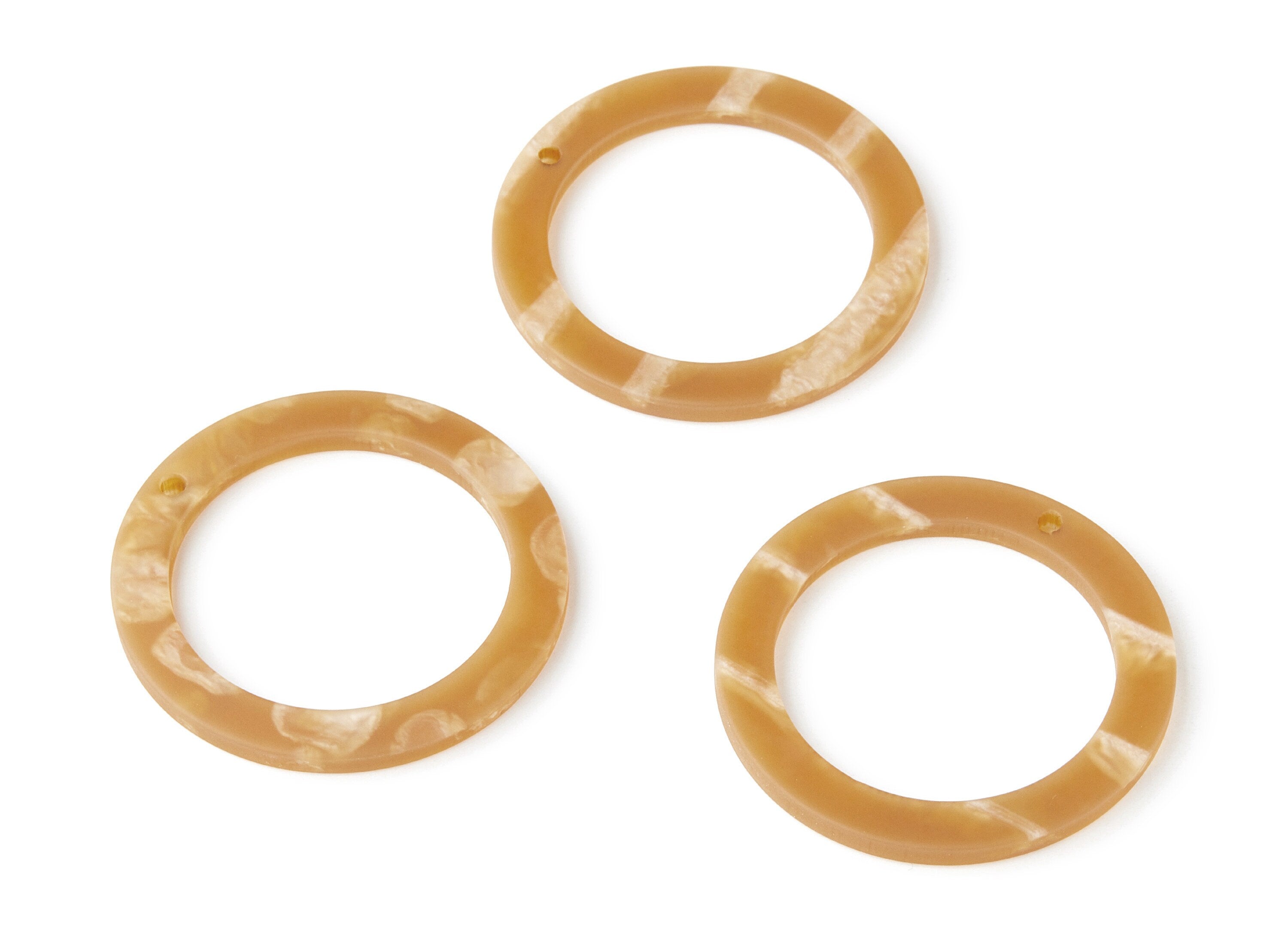 Acrylic Earring Charms - Matte Tortoise Shell Earrings - Circle Shaped Pendant - Color Code: A227 - 39.78x39.78x3mm - AC1272B - DOMEDBAZAAR