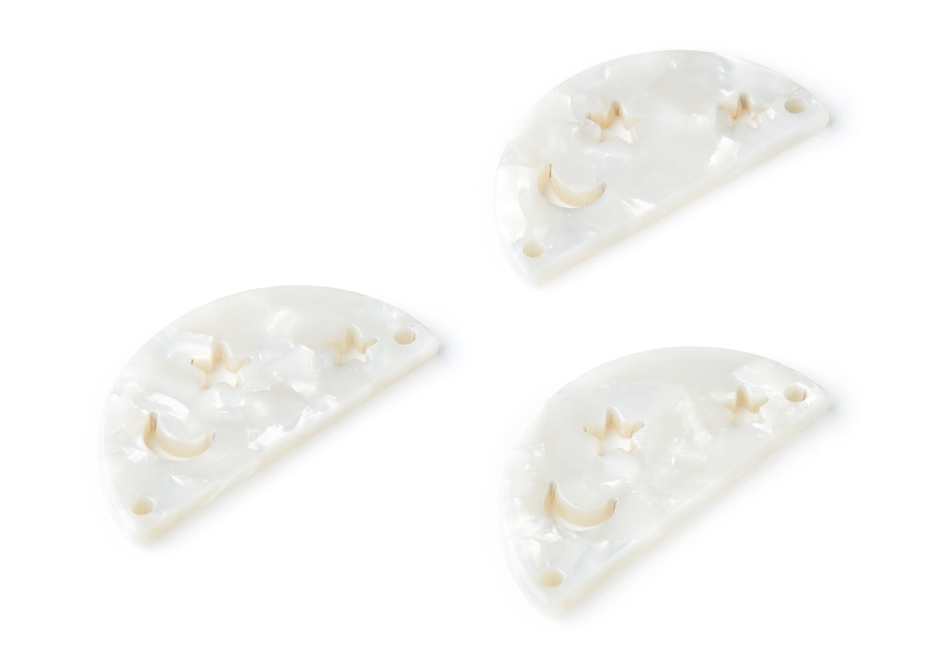 Acetate D Charms - Acrylic D Connector - 2 Holes - Earring Findings - Jewelry Supplies - Color Code:A12 - 34.72x17.28x2.48mm - AC1332B - DOMEDBAZAAR