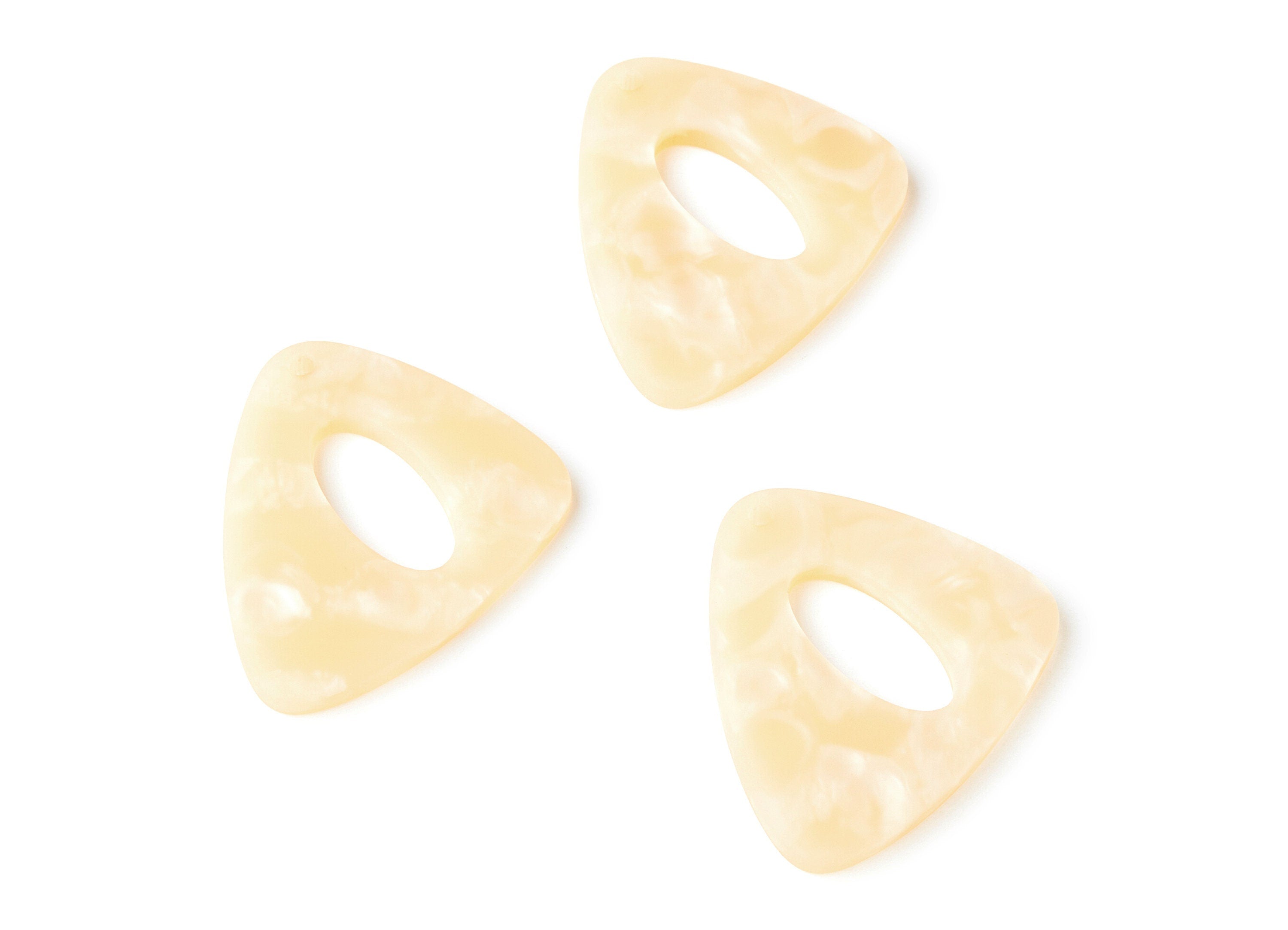 Acrylic Earring Charms - Matte Tortoise Shell Earrings - Triangle Shaped Pendant - Color Code: A279 - 40.42x32.54x3mm - AC1269E - DOMEDBAZAAR