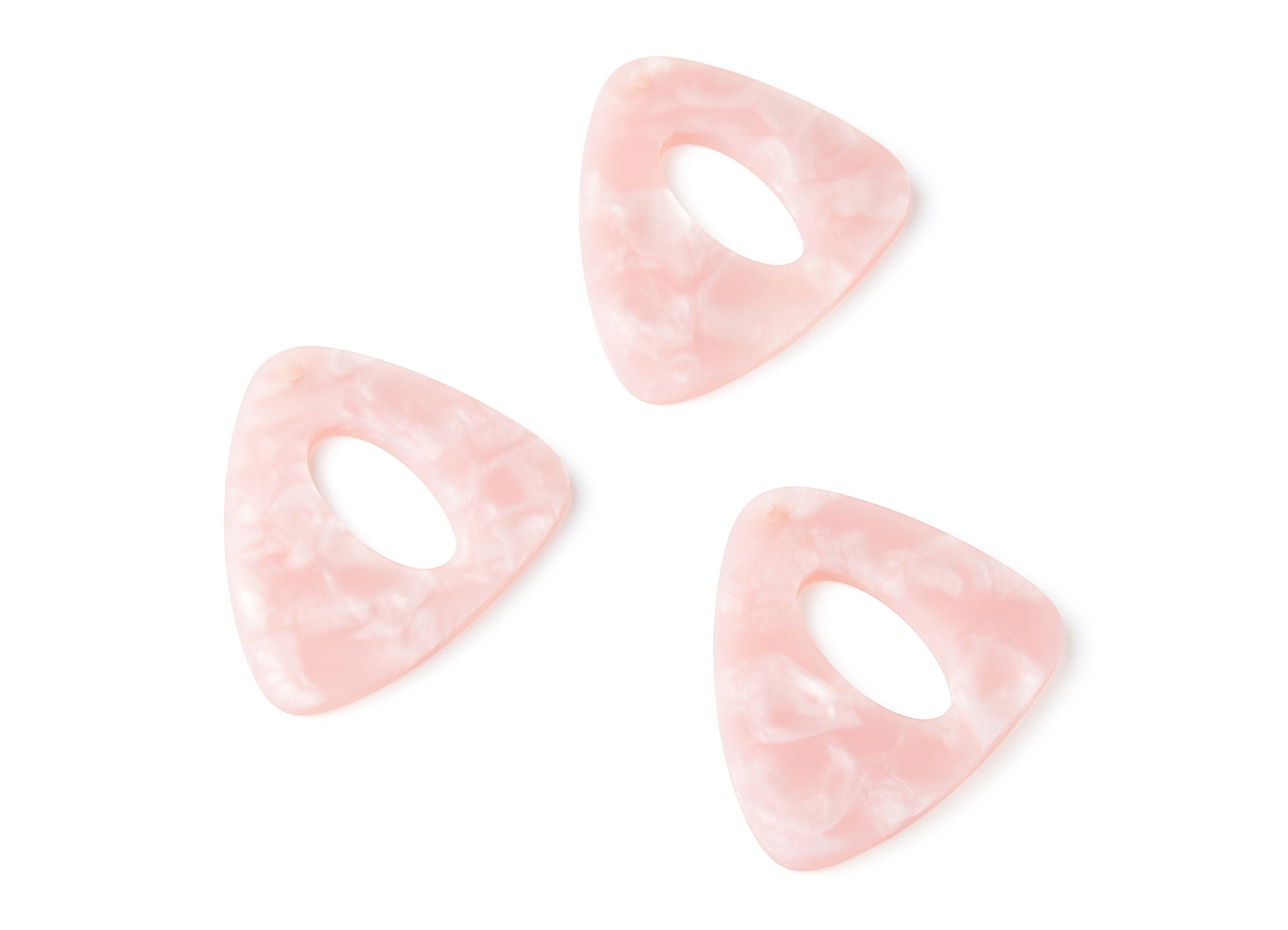 Acrylic Earring Charms - Matte Tortoise Shell Earrings - Triangle Shaped Pendant - Color Code: A229 - 40.42x32.54x3mm - AC1269A - DOMEDBAZAAR