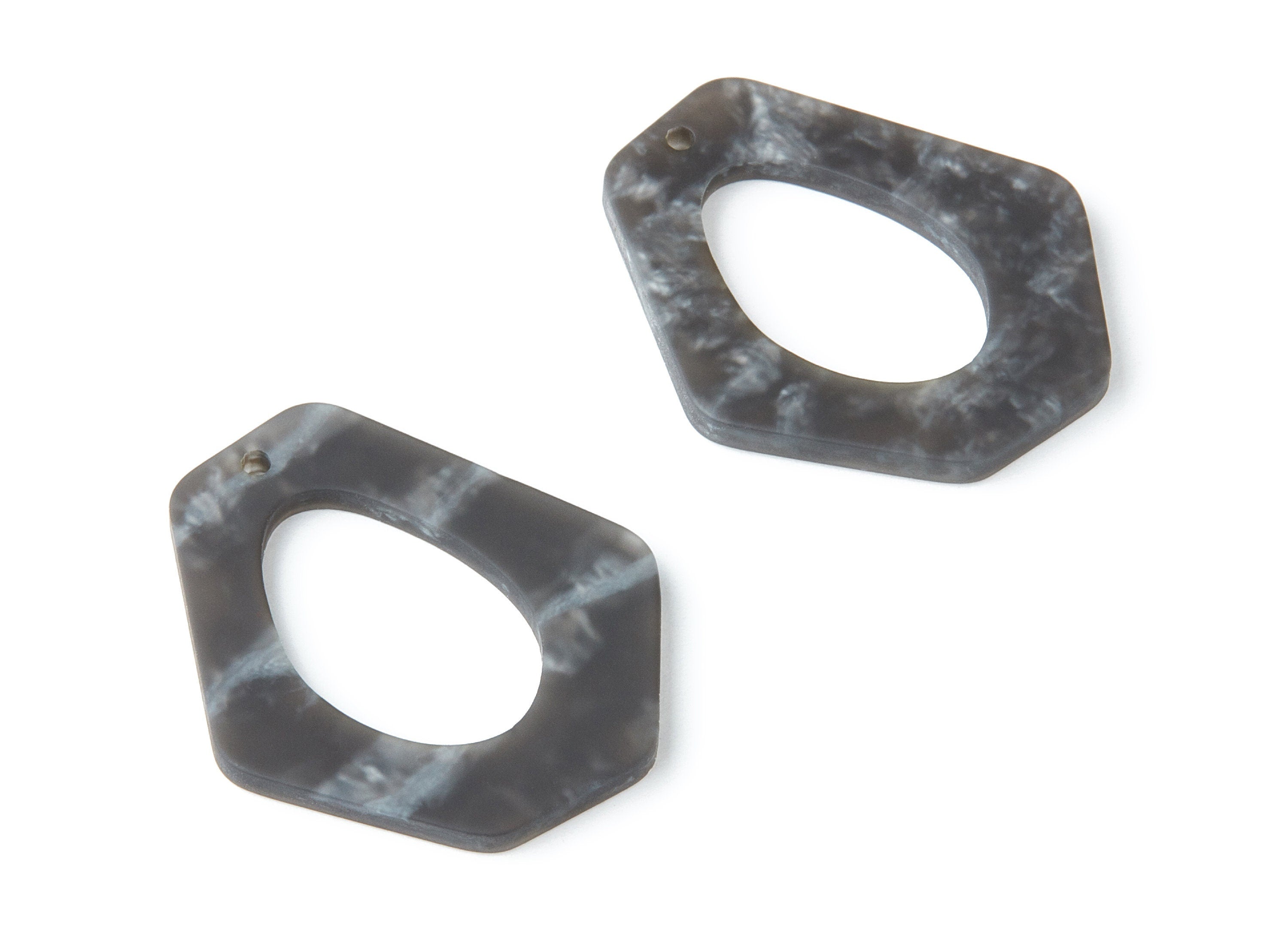 Acrylic Earring Charms - Matte Tortoise Shell Earrings - Geometric Shaped Pendant - Color Code: A231 - 39.39x33.99x3.15mm - AC1270E - DOMEDBAZAAR