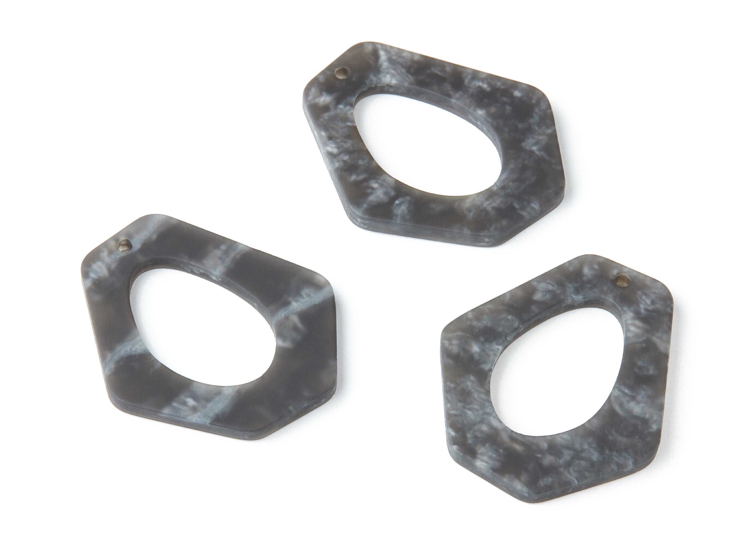 Acrylic Earring Charms - Matte Tortoise Shell Earrings - Geometric Shaped Pendant - Color Code: A231 - 39.39x33.99x3.15mm - AC1270E - DOMEDBAZAAR