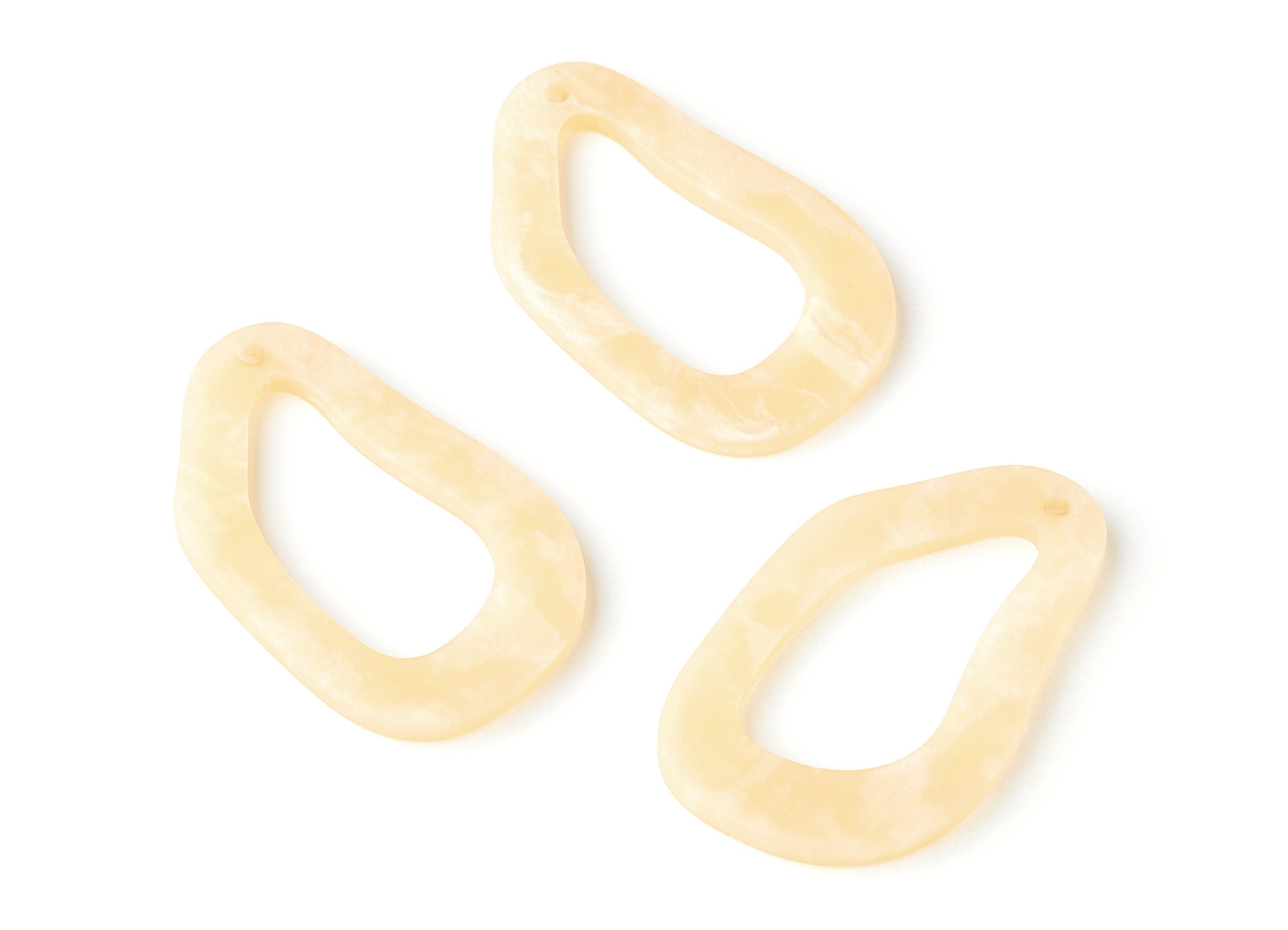 Acrylic Earring Charms - Matte Tortoise Shell Earrings - Irregular Geometric Pendant - Color Code: A279 - 43.5x26.2x2.98mm - AC1268E - DOMEDBAZAAR