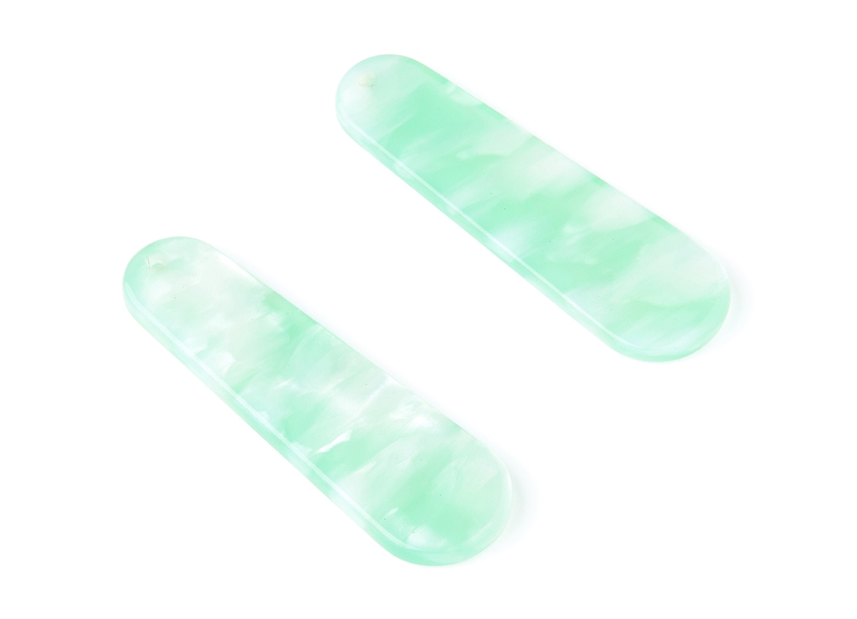 Acetate Acrylic Earring Charms - Tortoise Shell Earrings - Rod Shaped Pendant - Color Code: A35 - 44.73x13.74x2.78mm - AC1380F - DOMEDBAZAAR