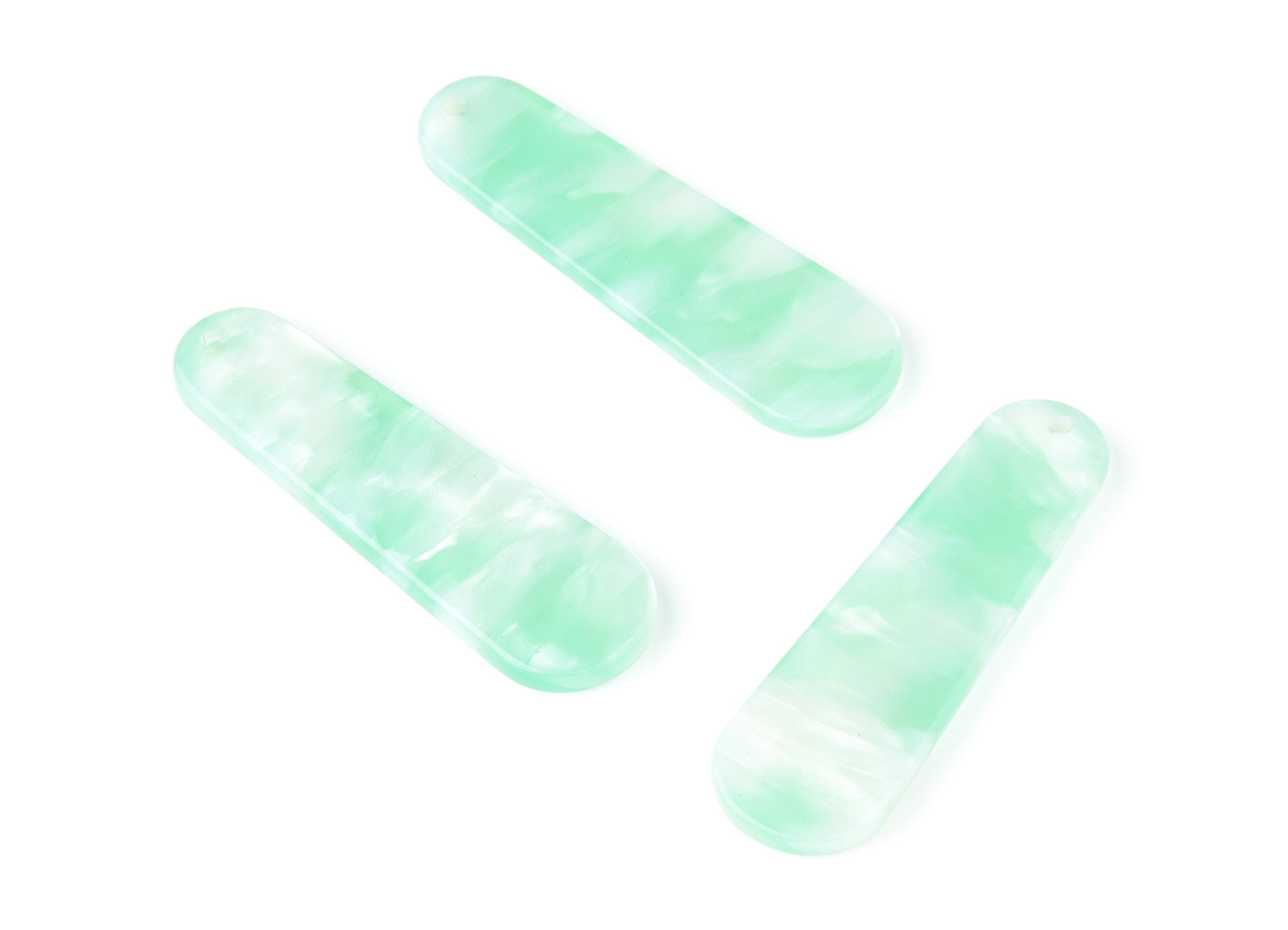 Acetate Acrylic Earring Charms - Tortoise Shell Earrings - Rod Shaped Pendant - Color Code: A35 - 44.73x13.74x2.78mm - AC1380F - DOMEDBAZAAR