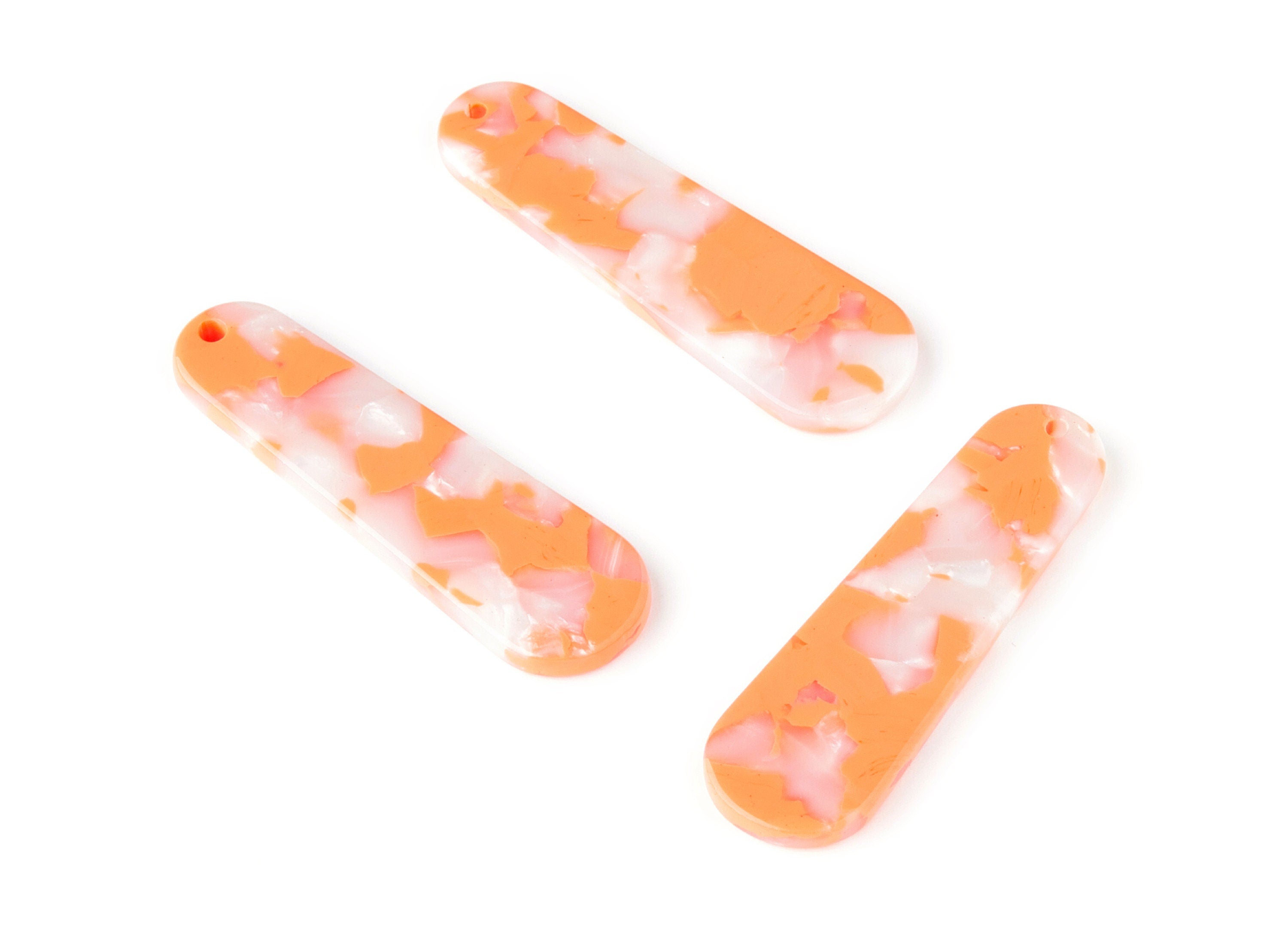 Acetate Rod Earring Charms - Rod Shaped Pendant - Earring Findings - Jewelry Supplies - Color Code: A39 - 44.73x13.74x2.78mm - AC1380K - DOMEDBAZAAR