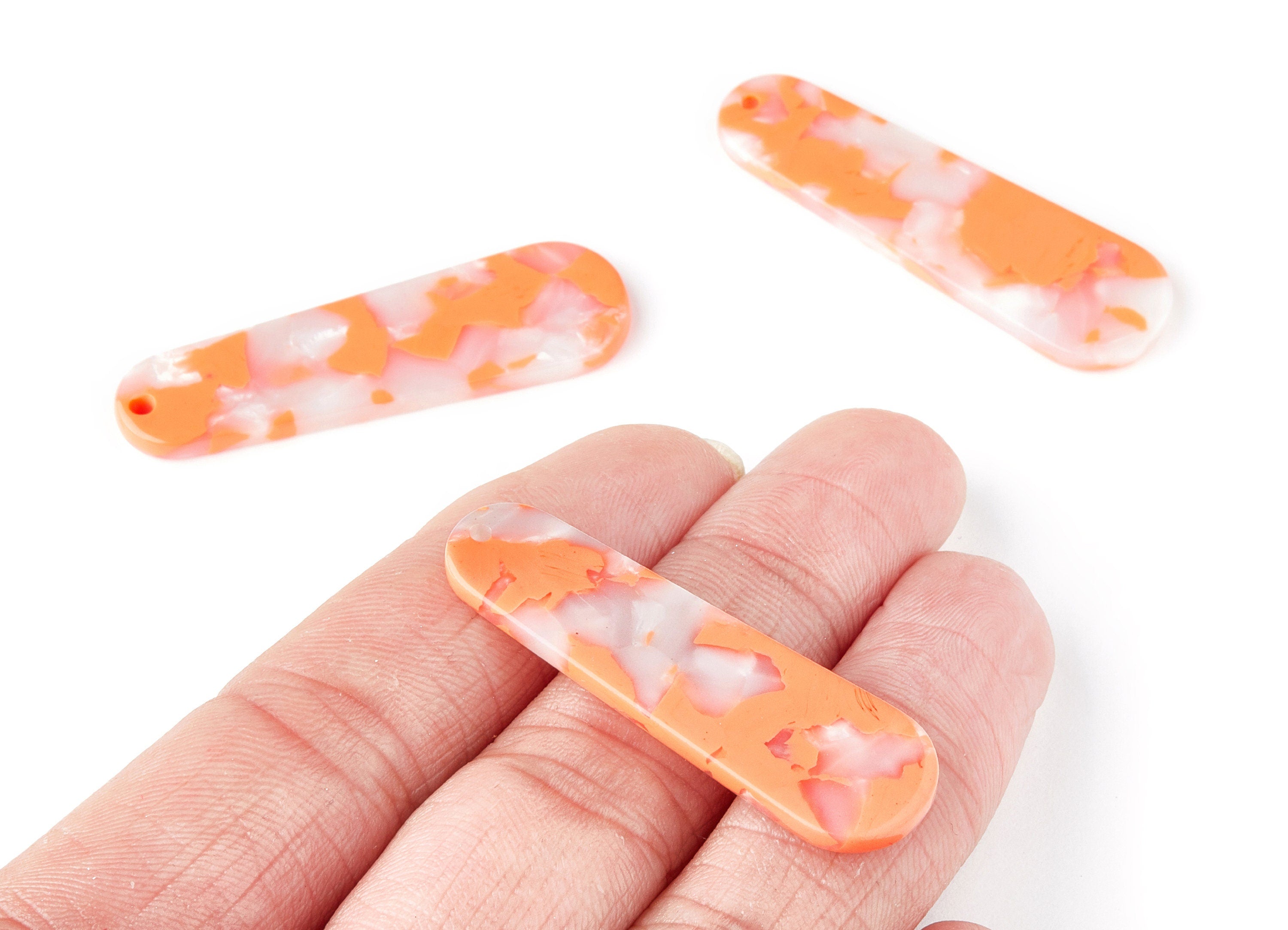 Acetate Rod Earring Charms - Rod Shaped Pendant - Earring Findings - Jewelry Supplies - Color Code: A39 - 44.73x13.74x2.78mm - AC1380K - DOMEDBAZAAR